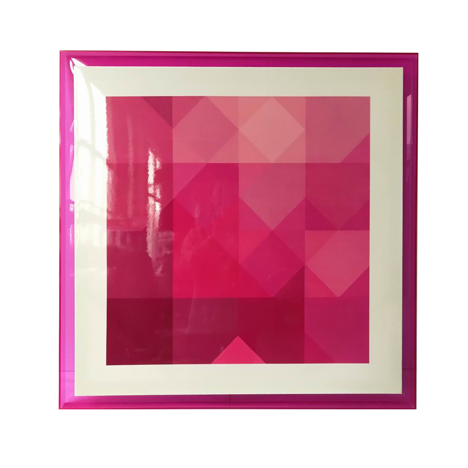 Akrilinis sieninis paveikslas rėmelyje, rožinis, 80 × 80 × 3,3 cm