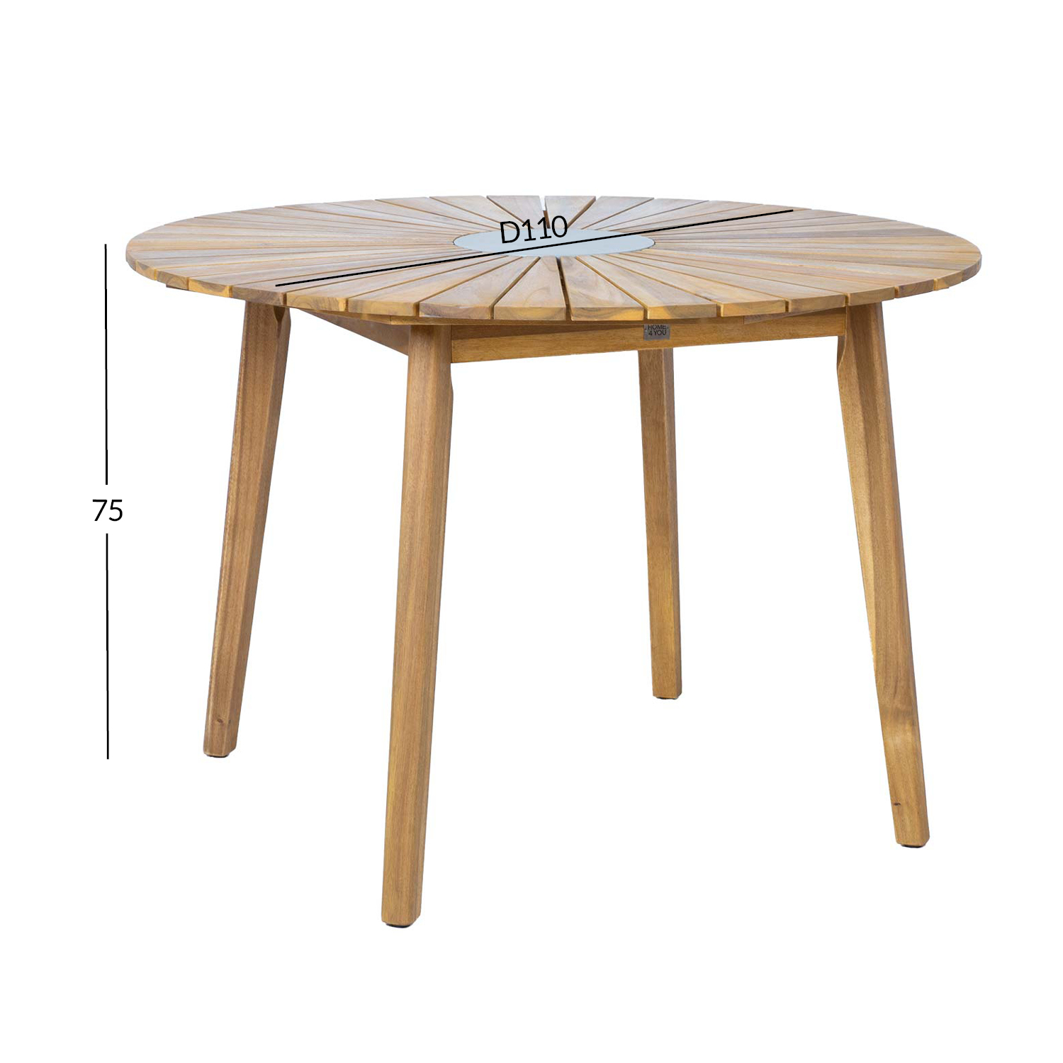 Lauko stalas iš akacijos medienos, Ø110 × 75 cm 3