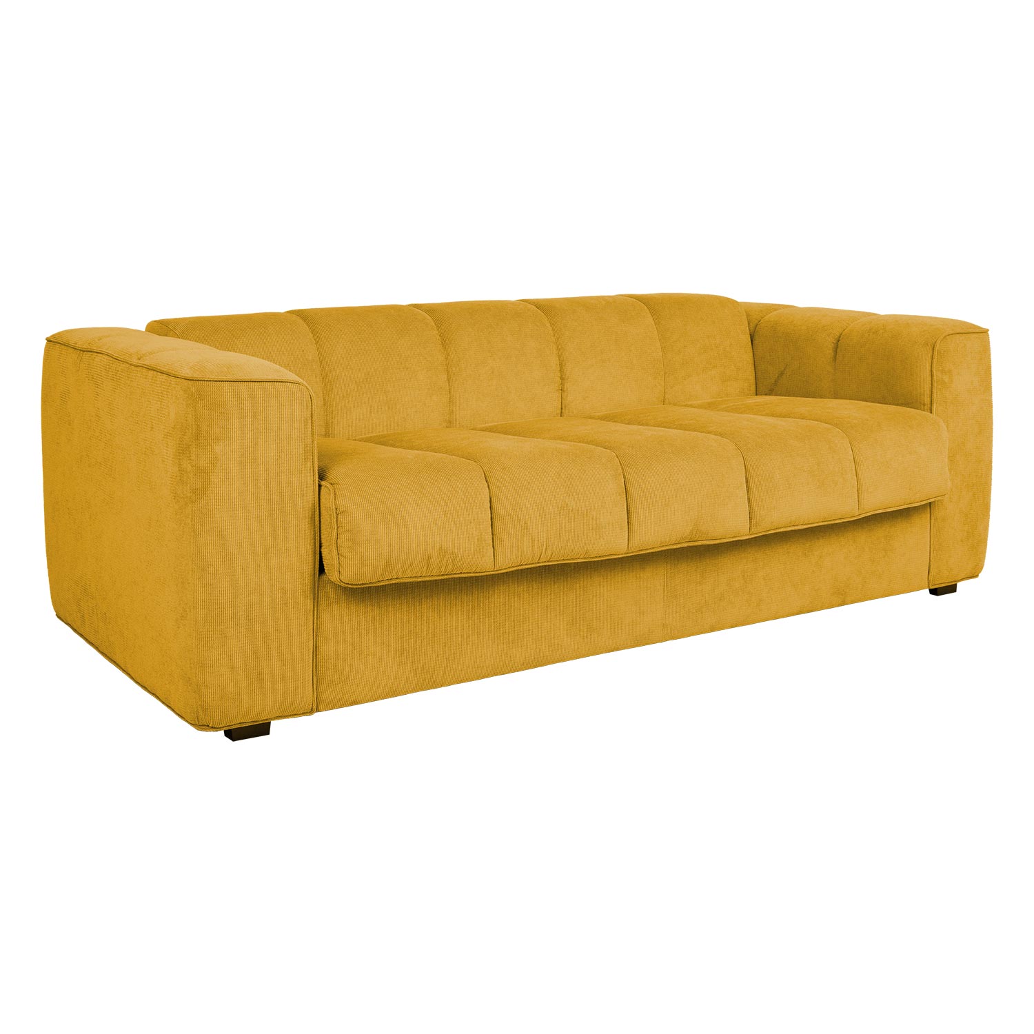 Sofa-lova su spyruokliniu čiužiniu, geltona, 206 x 94 x 70 cm