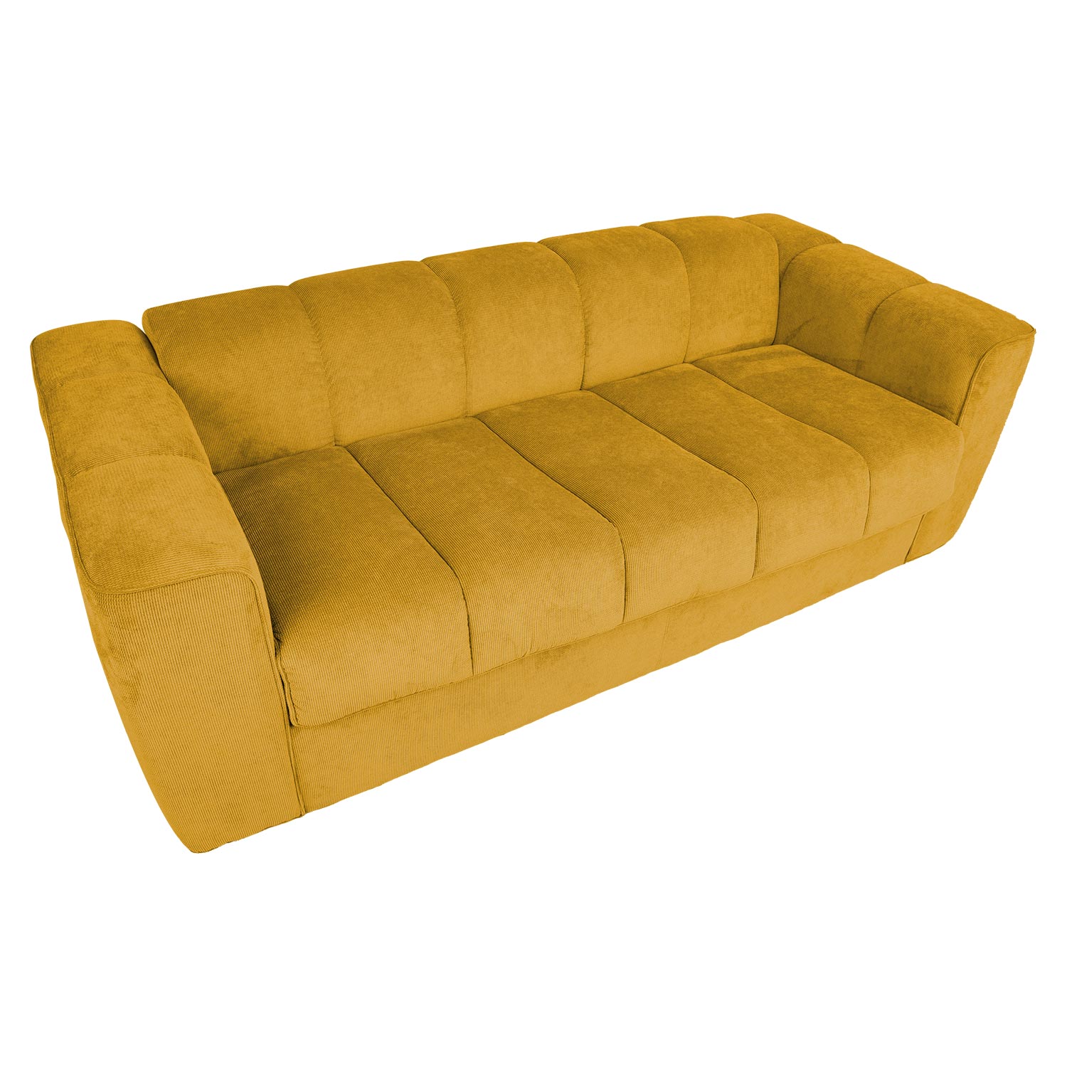 Sofa-lova su spyruokliniu čiužiniu, geltona, 206 x 94 x 70 cm 2