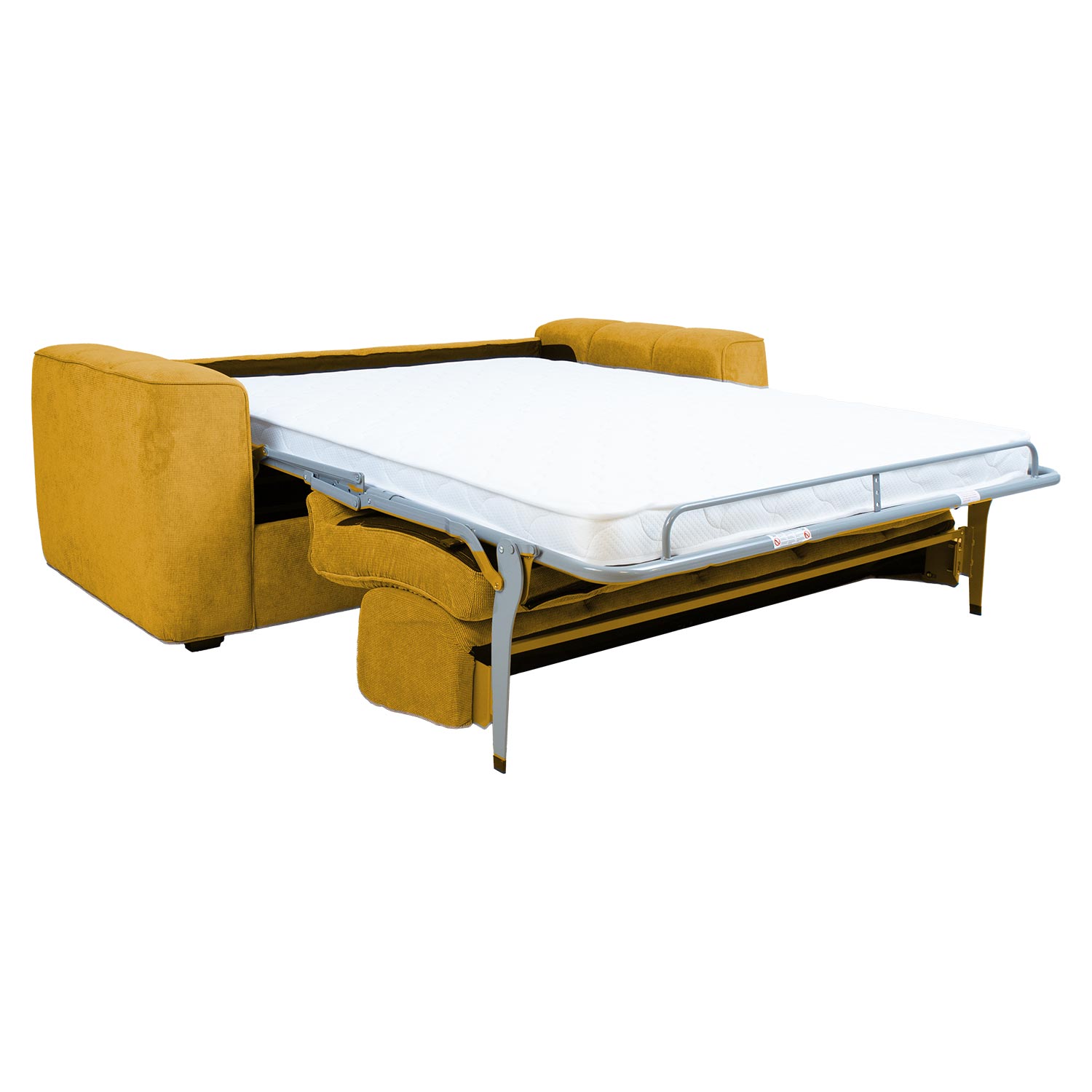 Sofa-lova su spyruokliniu čiužiniu, geltona, 206 x 94 x 70 cm 3