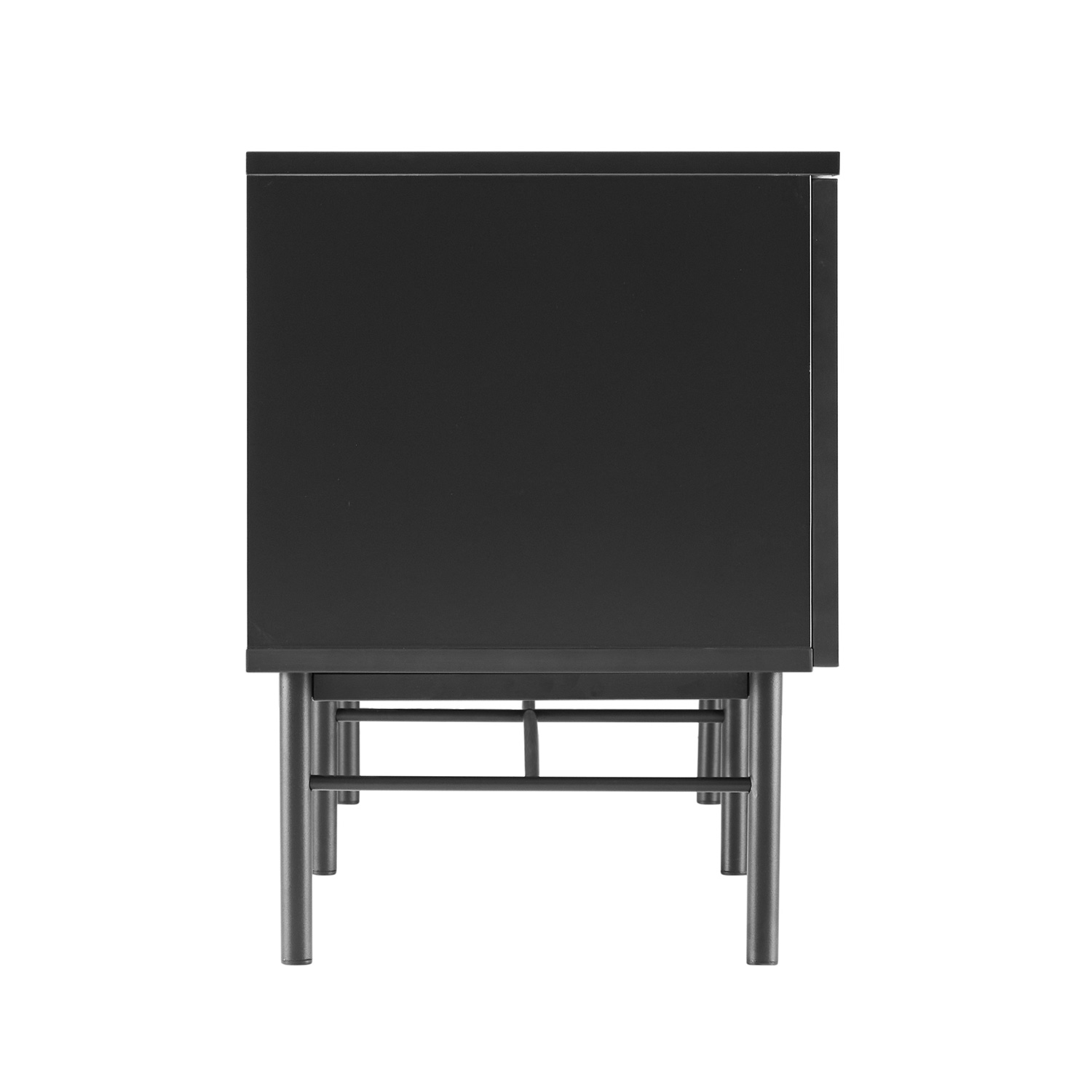 TV staliukas su 2 durelėmis ir atvira lentyna, juodas, 150 x 40 x 55 cm 2