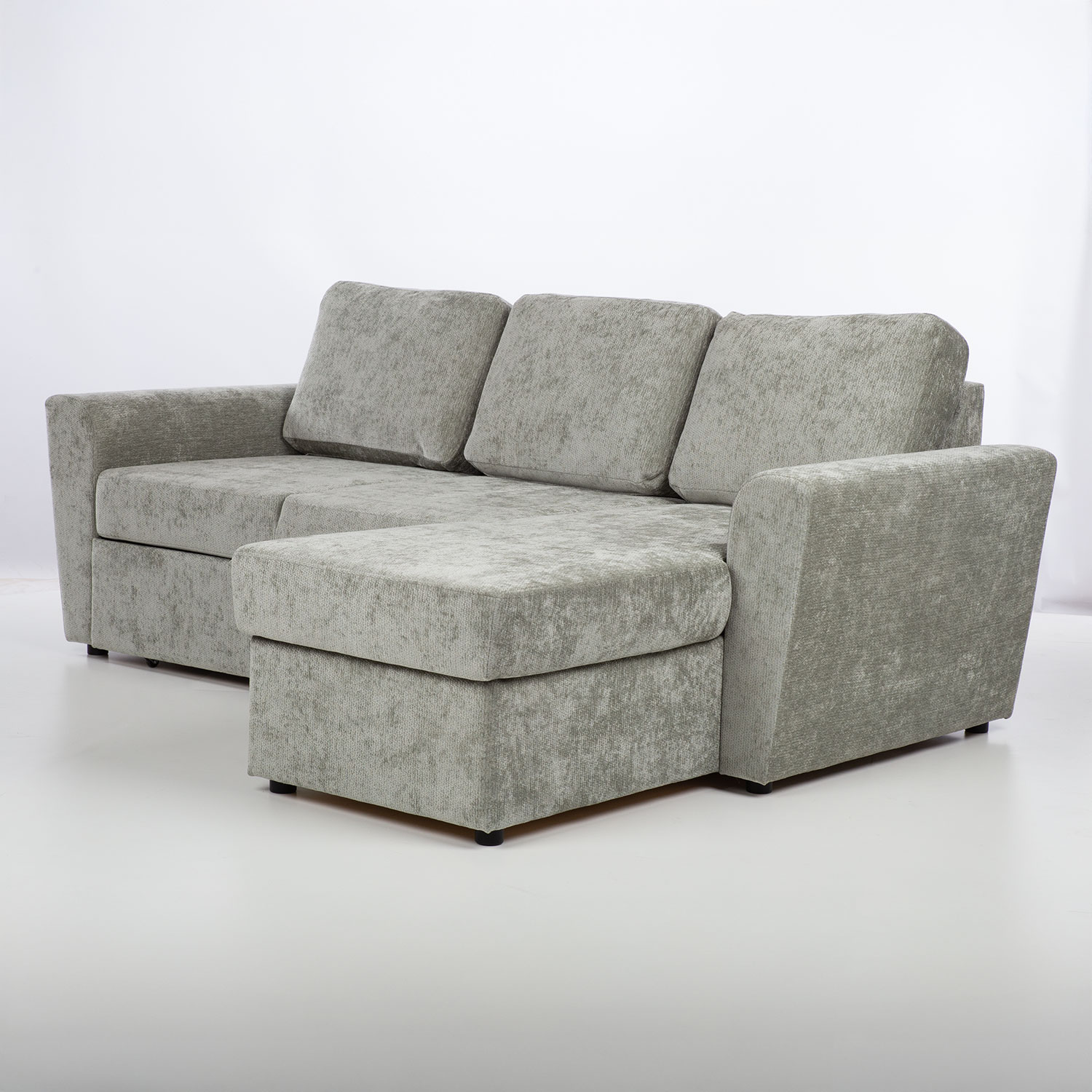 Kampinė sofa-lova INGA, šviesiai žalia, 217 × 92/160 × 88 cm 3