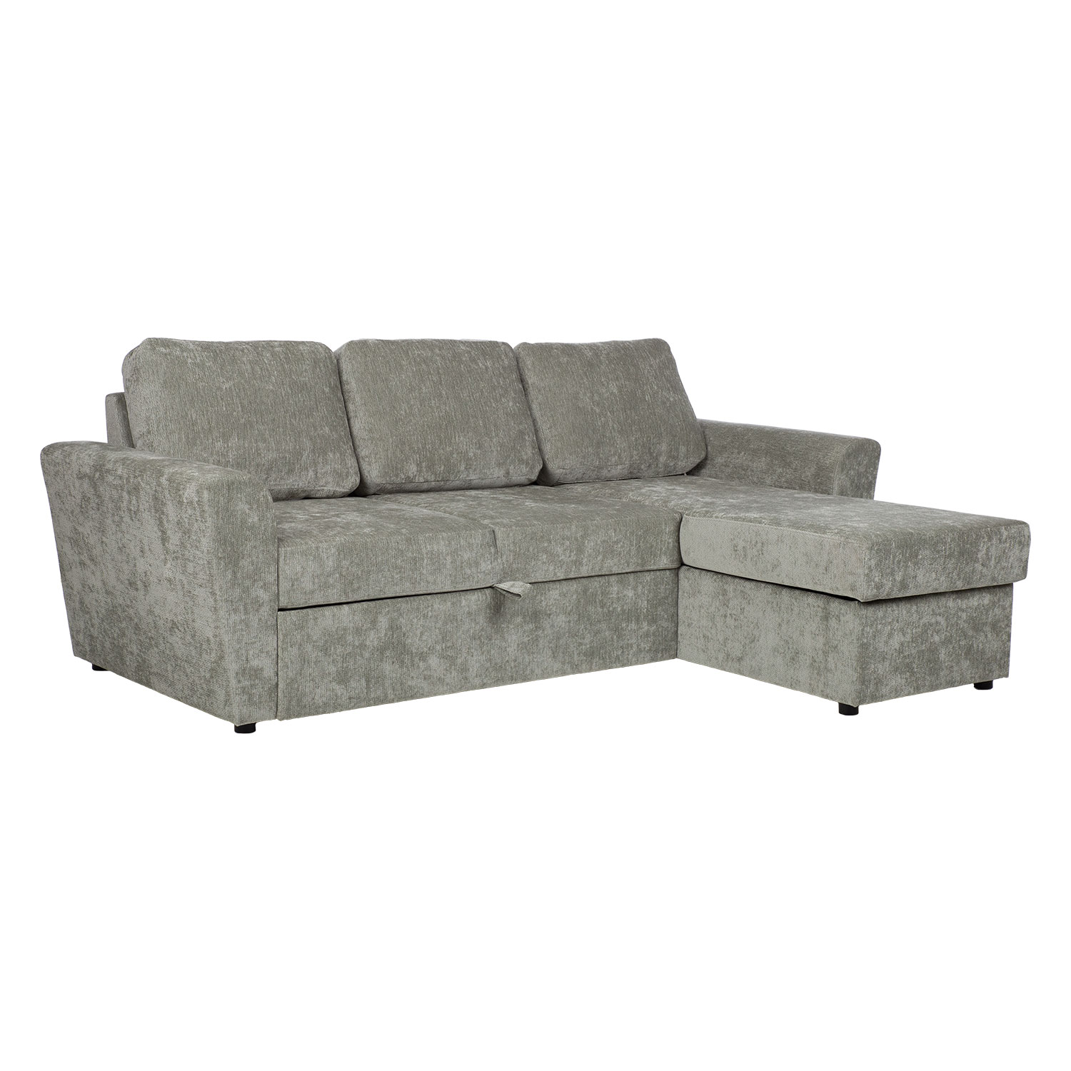 Kampinė sofa-lova INGA, šviesiai žalia, 217 × 92/160 × 88 cm