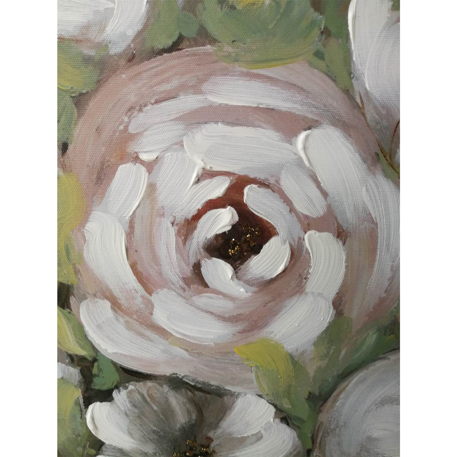 Sieninis paveikslas su baltais žiedais, 60 × 60 cm
