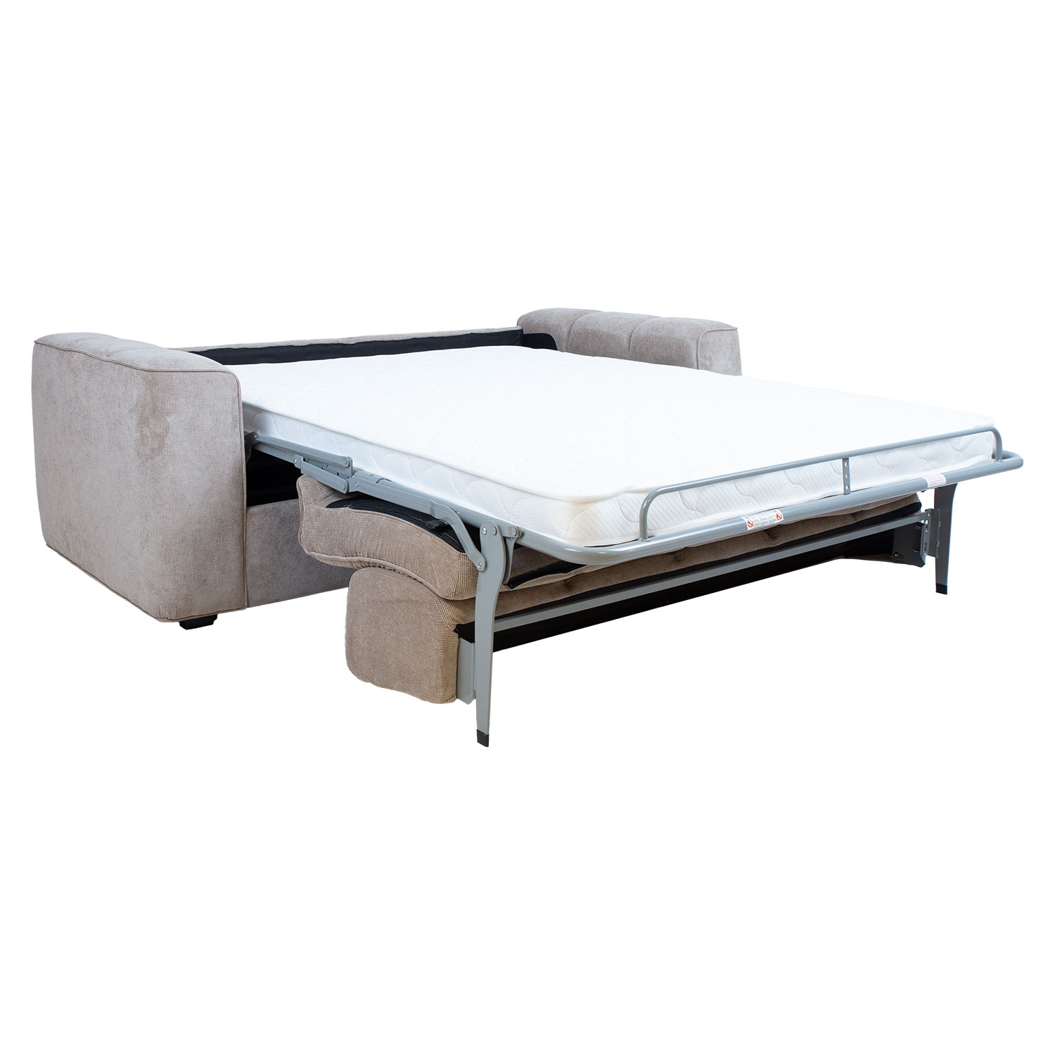 Sofa-lova su spyruokliniu čiužiniu, smėlinė, 206 × 94 × 70 cm 3