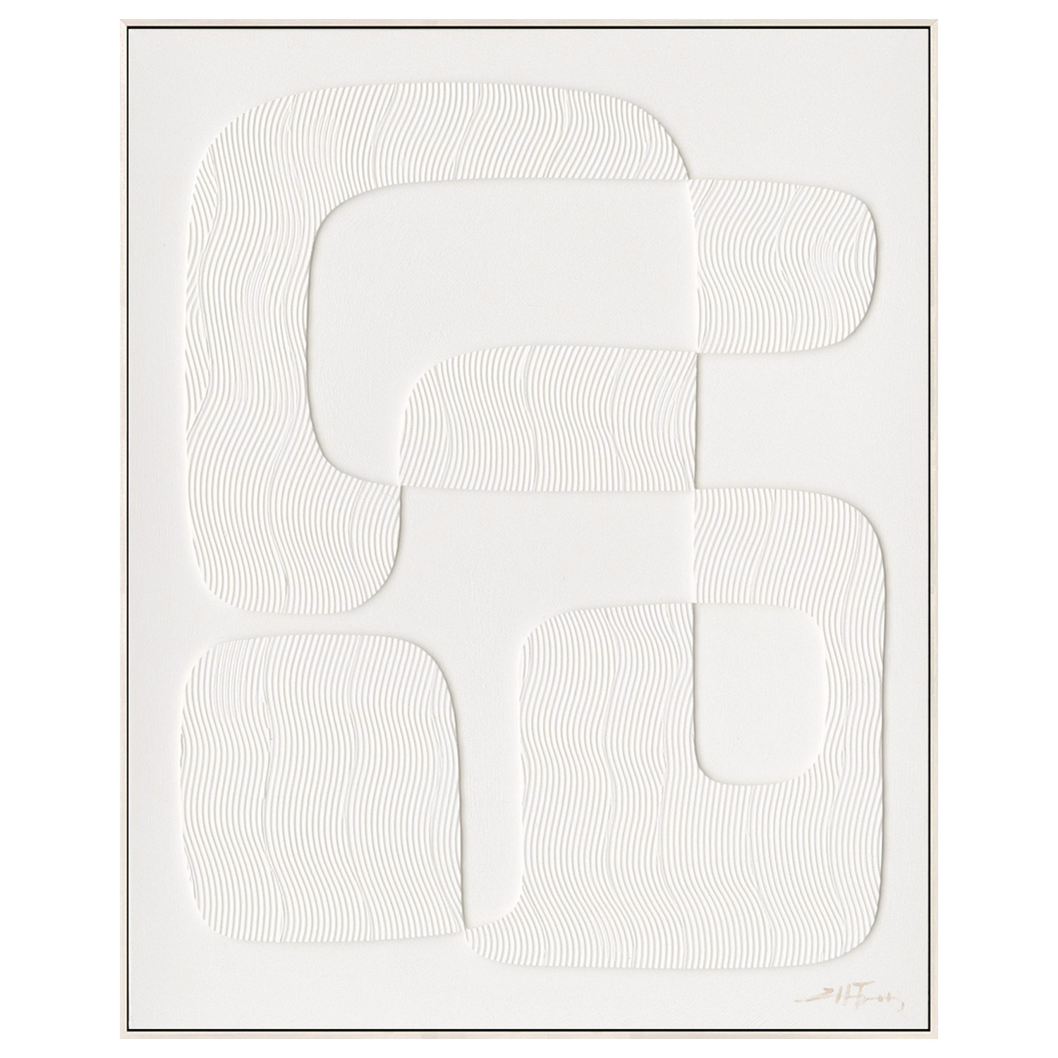 Paveikslas su rėmu, baltas motyvas, 80 × 100 cm