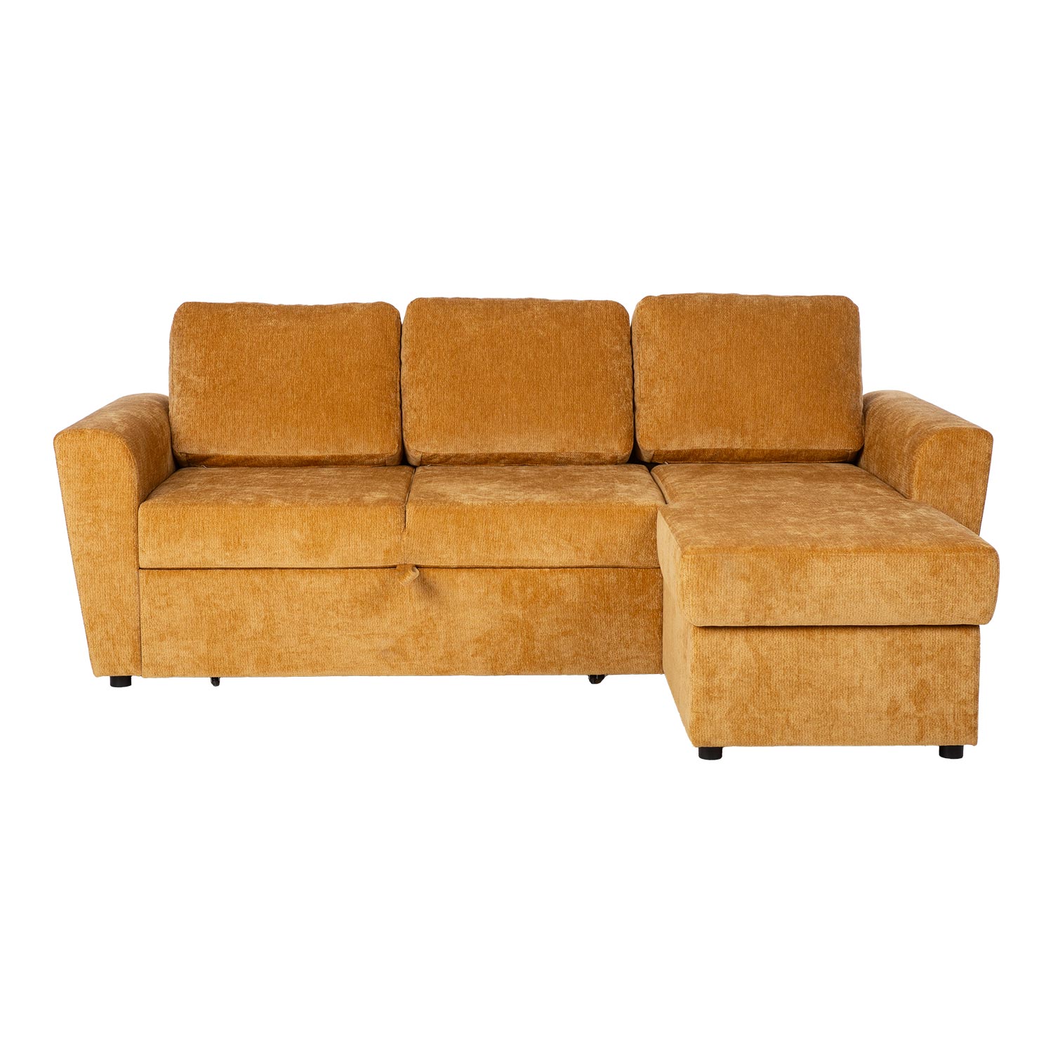 Kampinė sofa-lova INGA, geltona, 217 × 92/160 × 88 cm 3