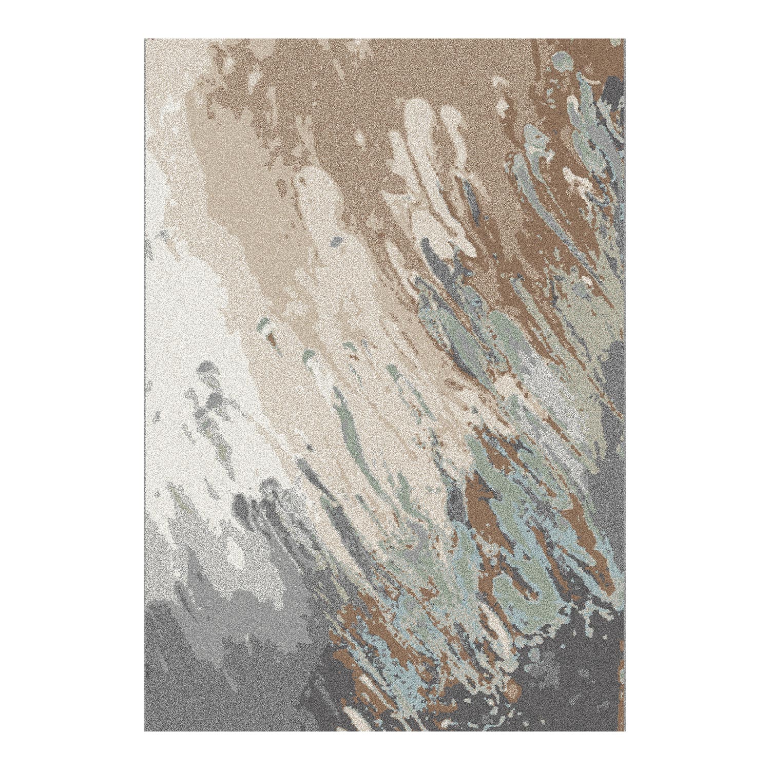 Trumpo plauko kilimas, mėlynas / smėlinis, 100 × 150 cm