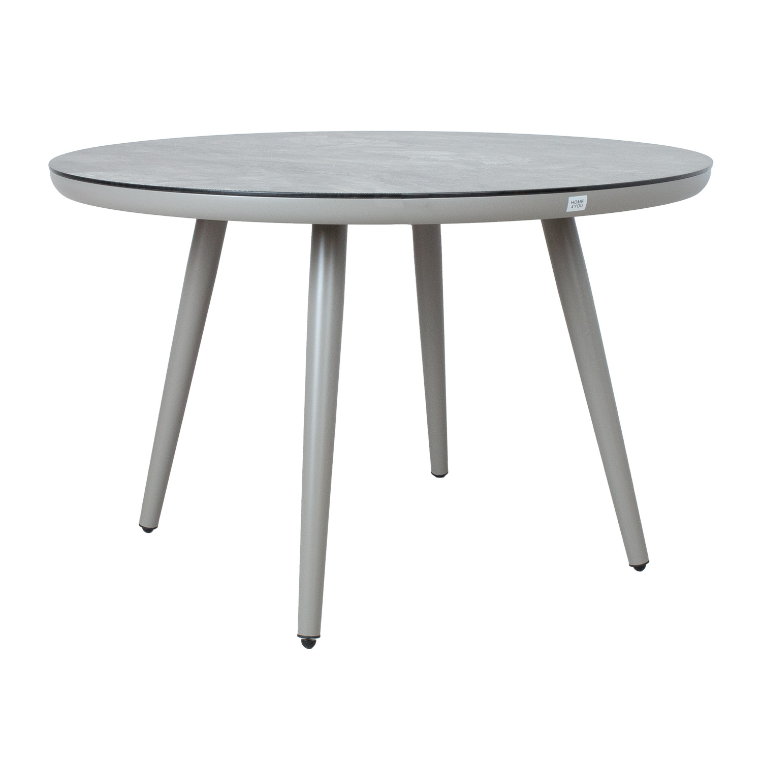 Lauko stalas su 3D spausdinto stiklo stalviršiu, pilkšvai smėlinis, Ø 120 × 75 cm