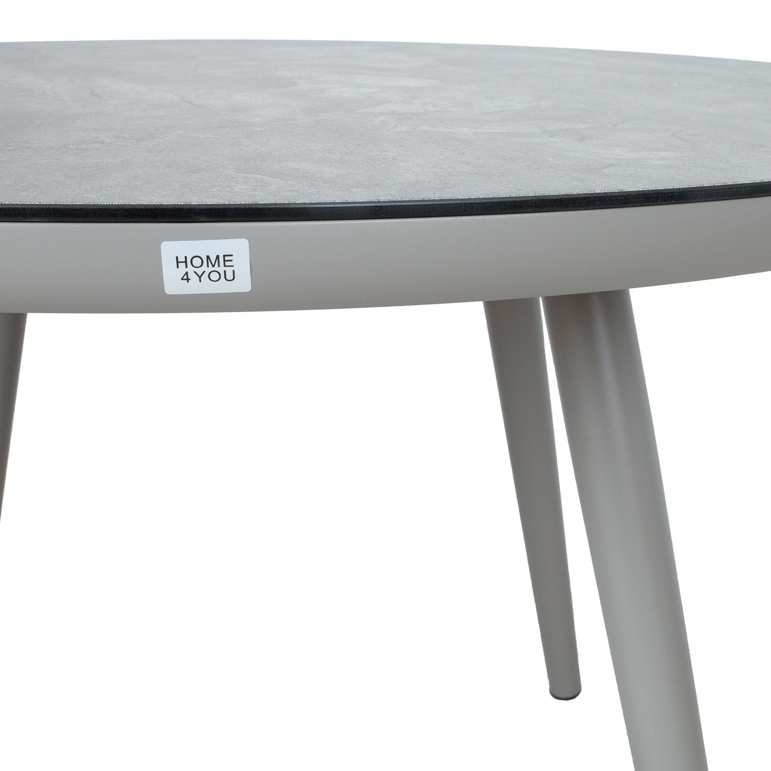 Lauko stalas su 3D spausdinto stiklo stalviršiu, pilkšvai smėlinis, Ø 120 × 75 cm 3