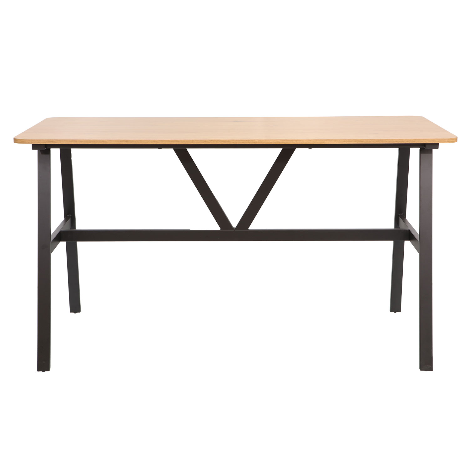 Valgomojo stalas, uosio/juodos spalvos, 140 × 70 × 76 cm
