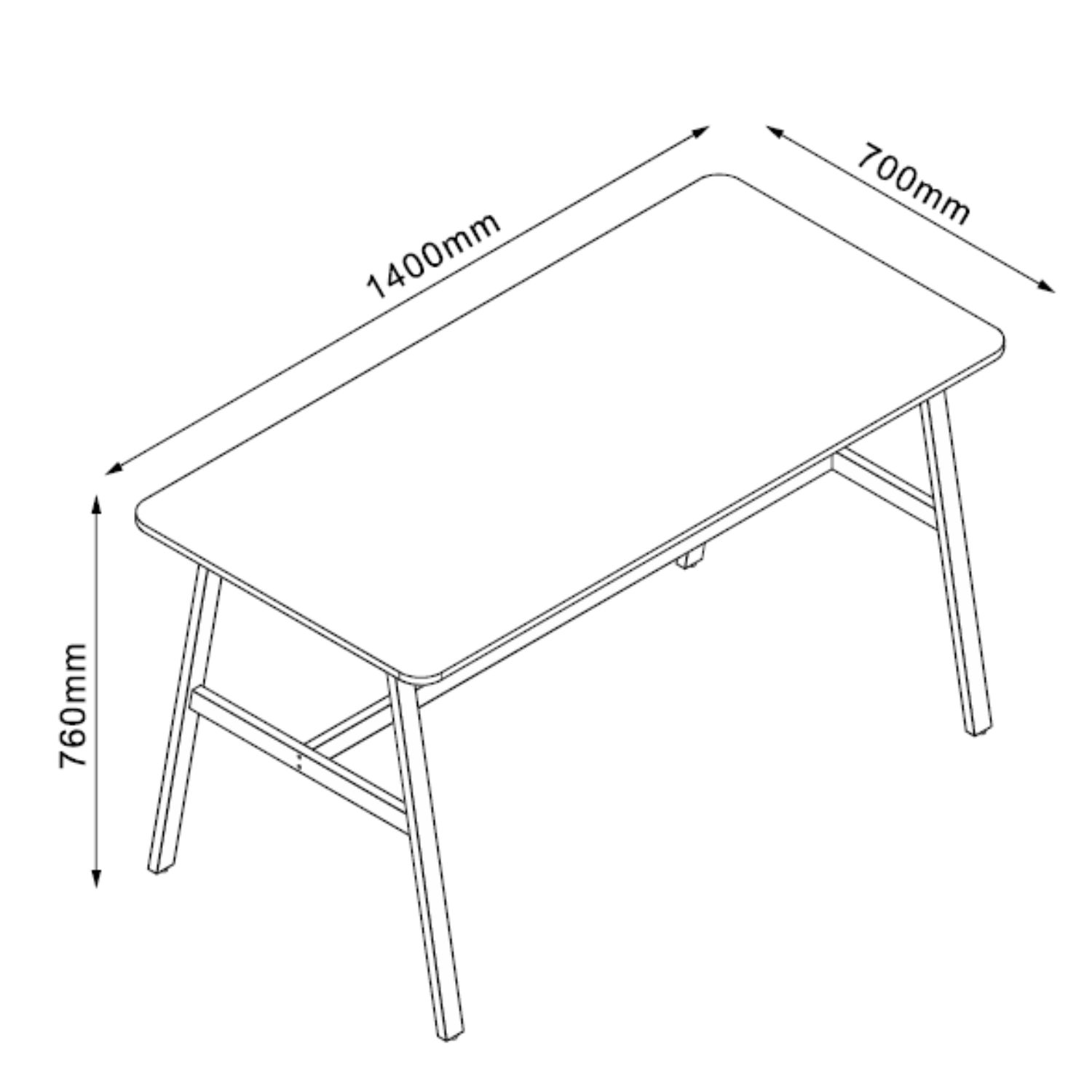 Valgomojo stalas, uosio/juodos spalvos, 140 × 70 × 76 cm 3