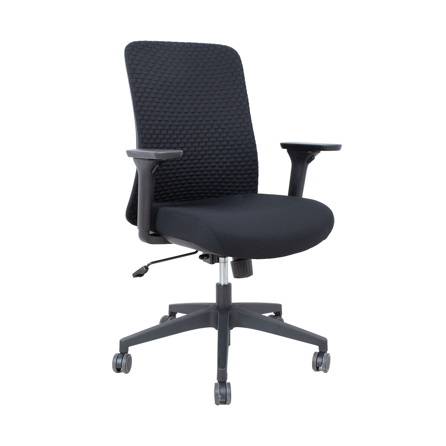 Biuro kėdė SEVERO su sinchroniniu mechanizmu ir reguliuojamais porankiais, juoda, 63 × 60 × 94–103 cm