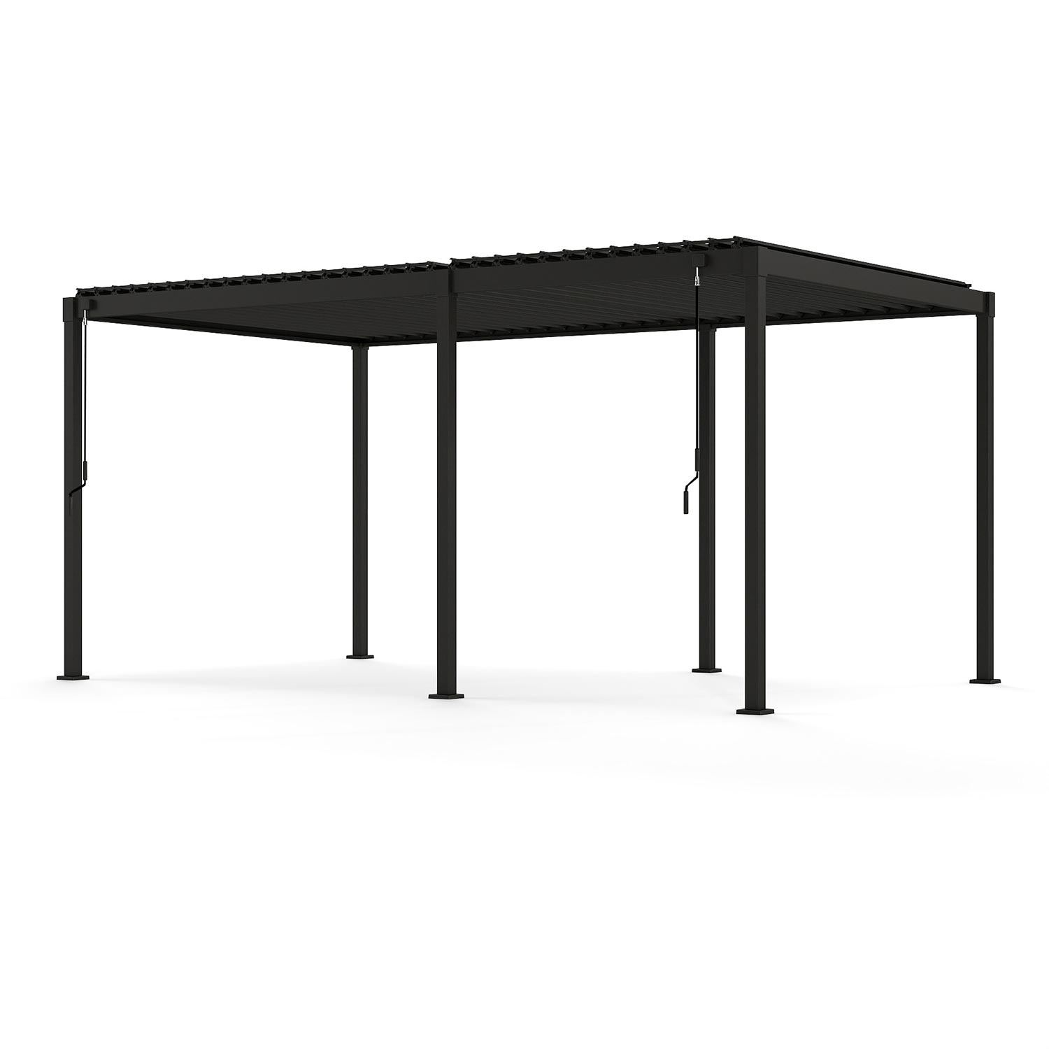 Sodo pavėsinė su reguliuojamu lameliniu stogu, tamsiai pilka, 298,5 x 495,2 x 240 cm 2