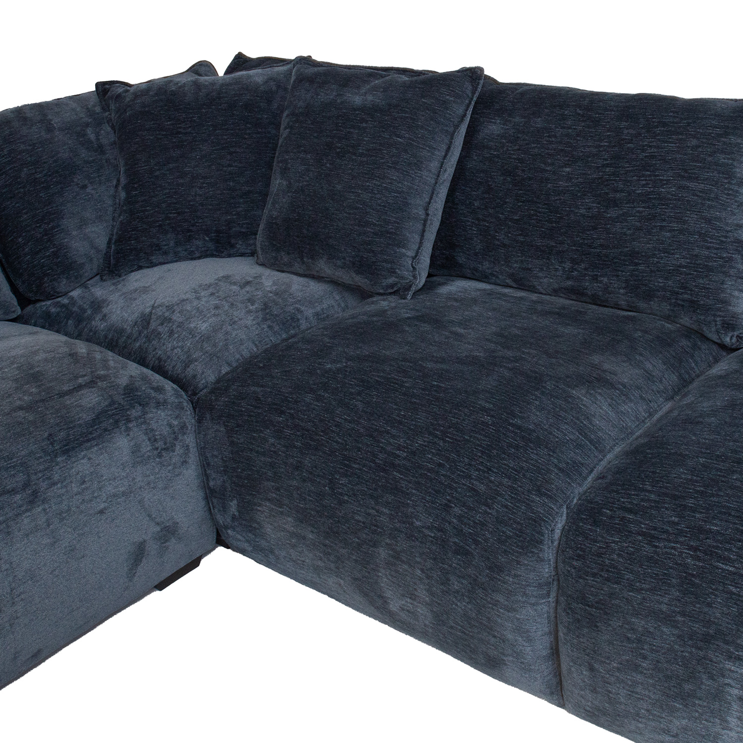 Kampinė sofa su pufu su daiktadėže, tamsiai mėlyna, 276 × 276 × 102 × 84 cm 2
