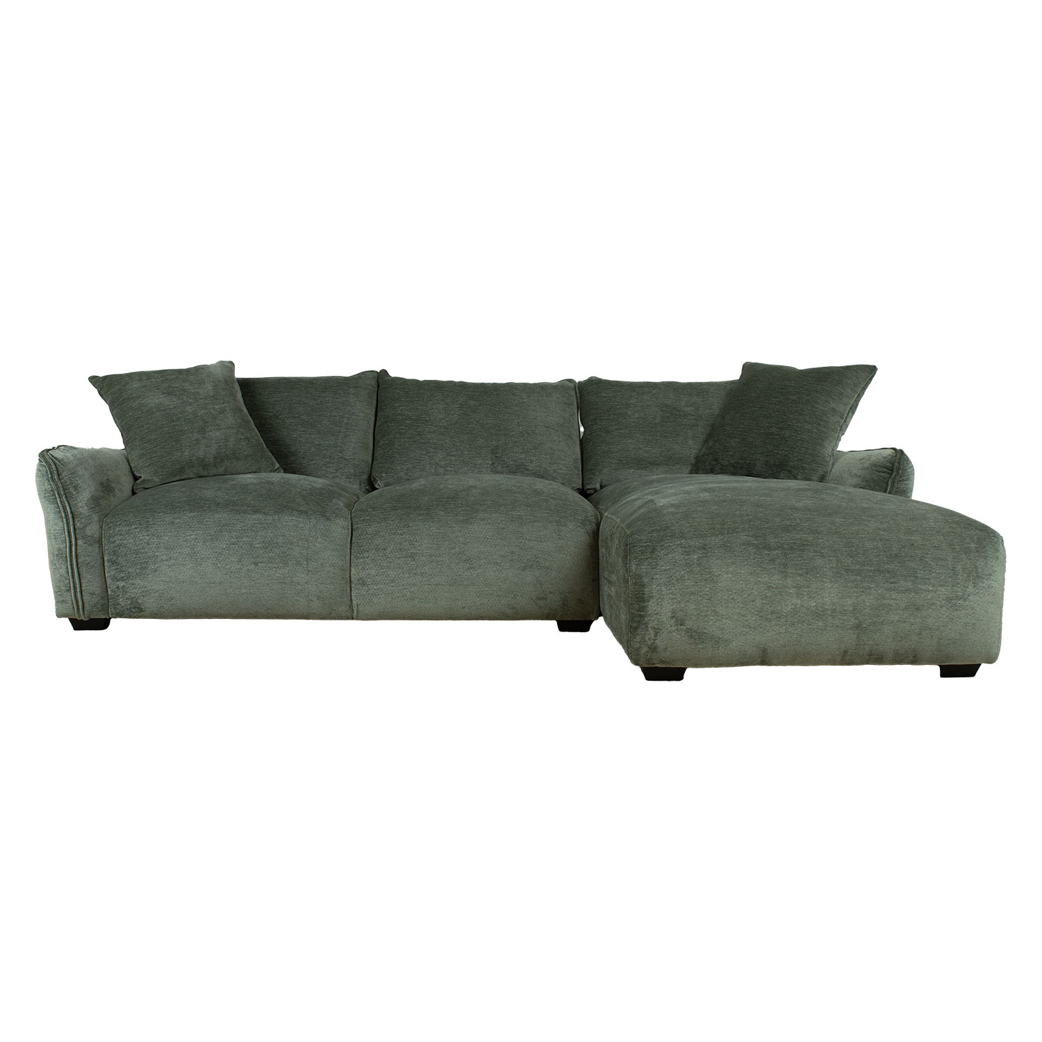Kampinė sofa, dešininė, mėtų žalia, 284 x 102/162 x 83 cm