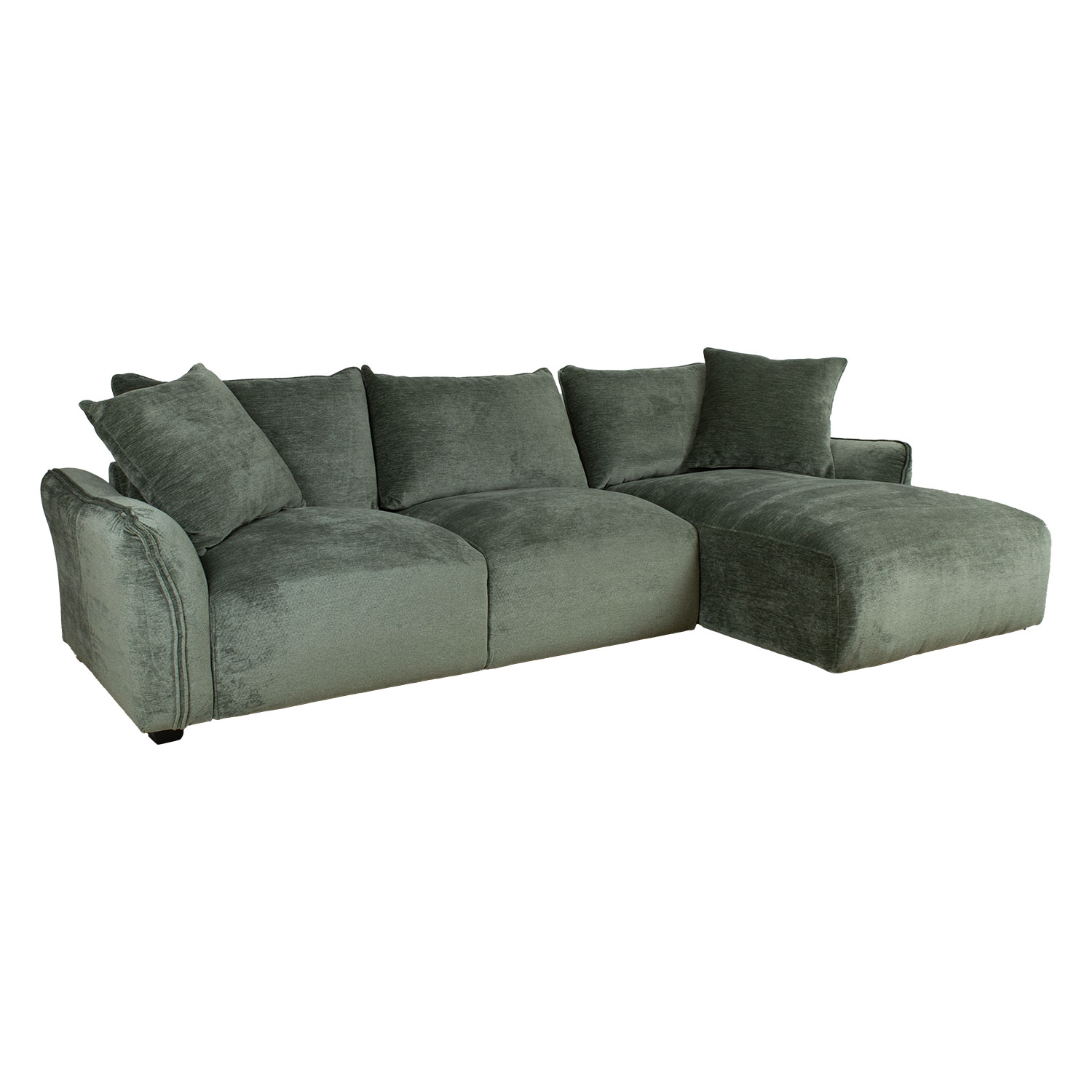 Kampinė sofa, dešininė, mėtų žalia, 284 x 102/162 x 83 cm
