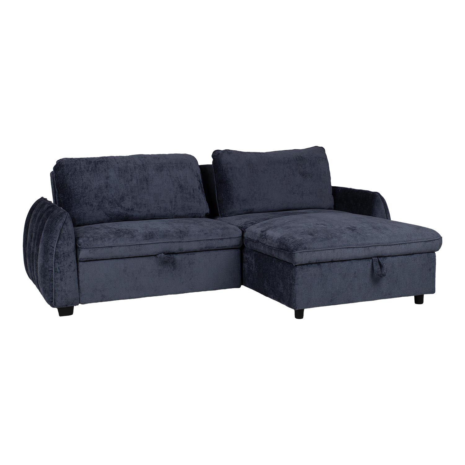 Kampinė sofa-lova, mėlyna, 226 × 95/160 × 88 cm