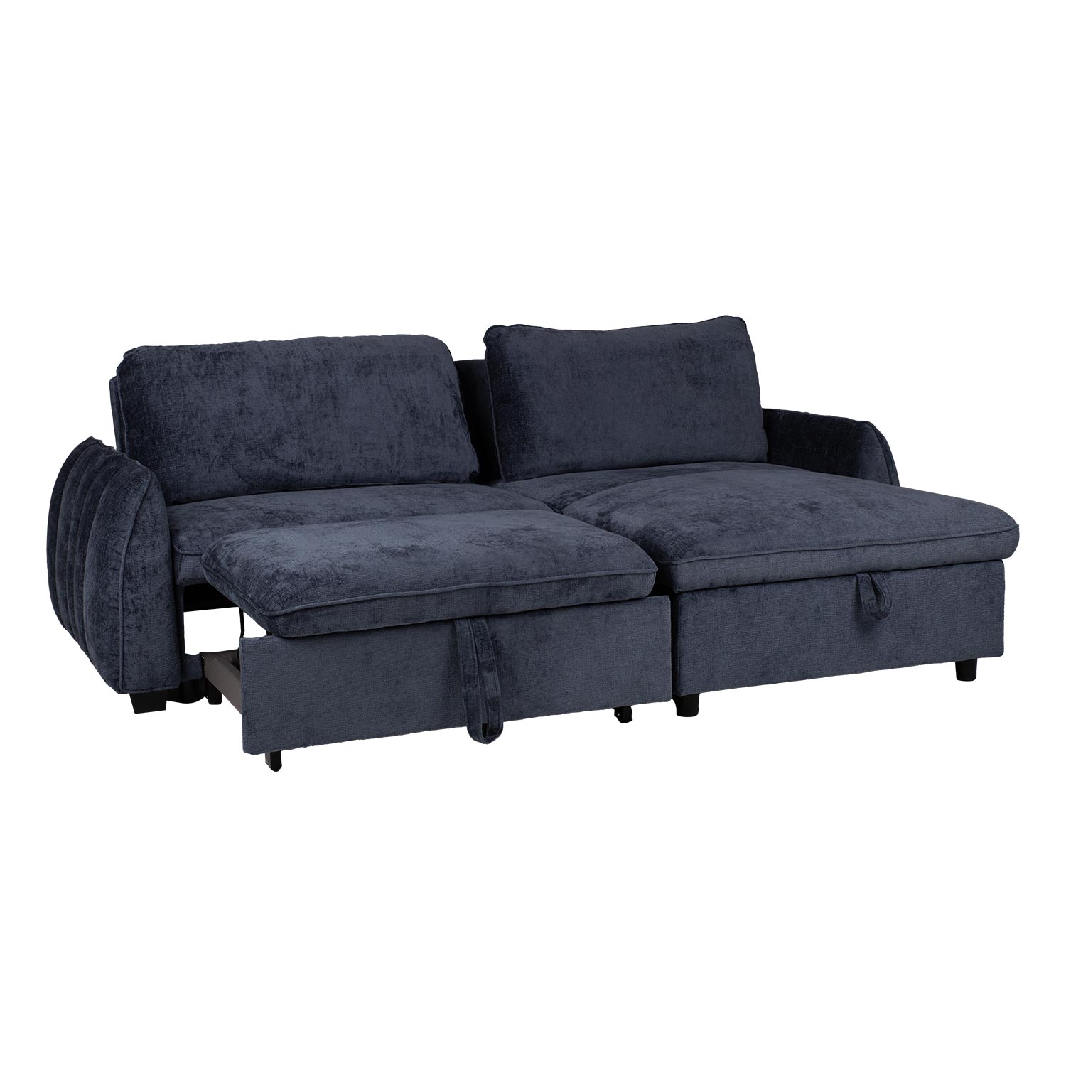 Kampinė sofa-lova, mėlyna, 226 × 95/160 × 88 cm