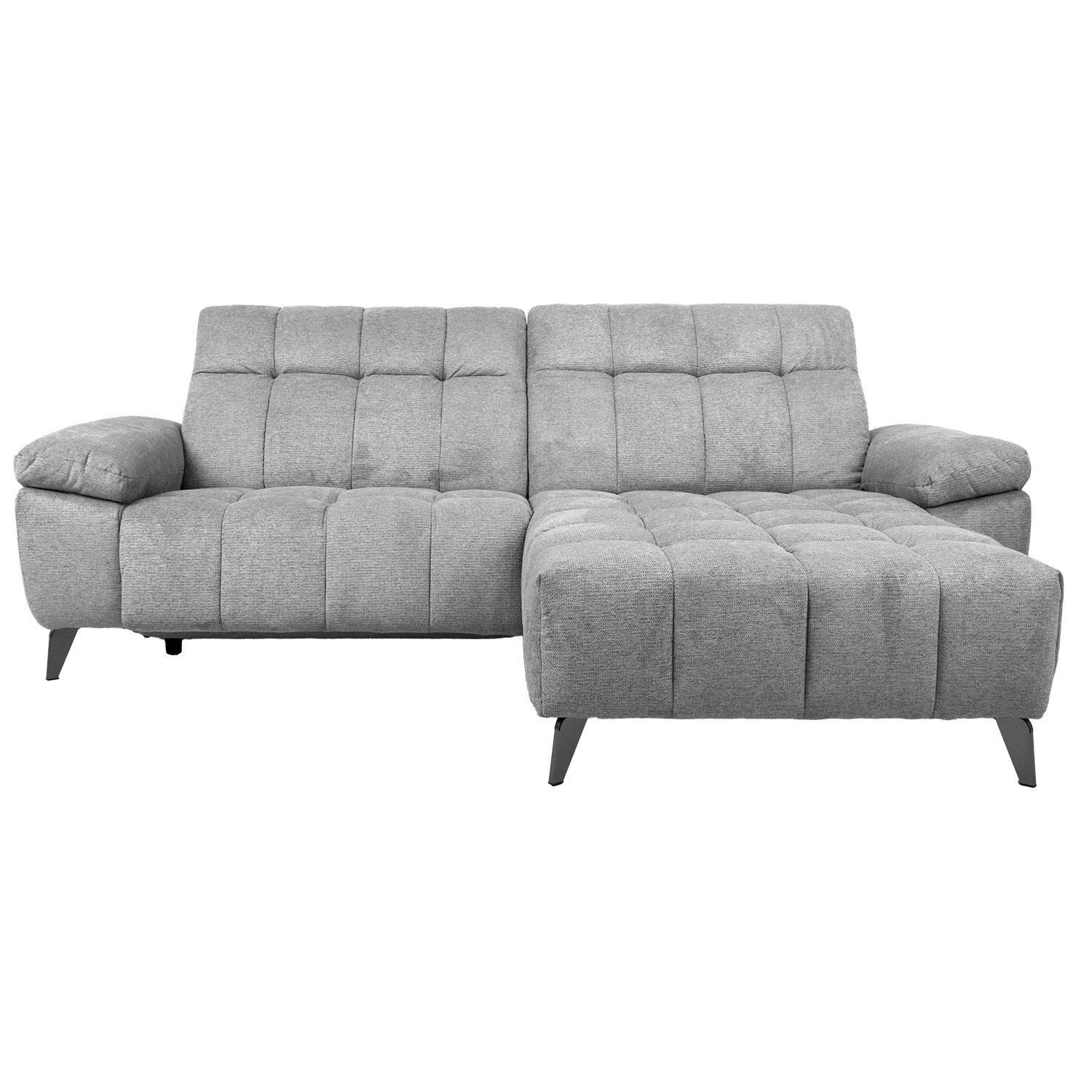 Kampinė sofa, dešinysis kampas, elektrinė kojų atrama, šviesiai pilka, 264 × 87/160 × 85/102 cm 2