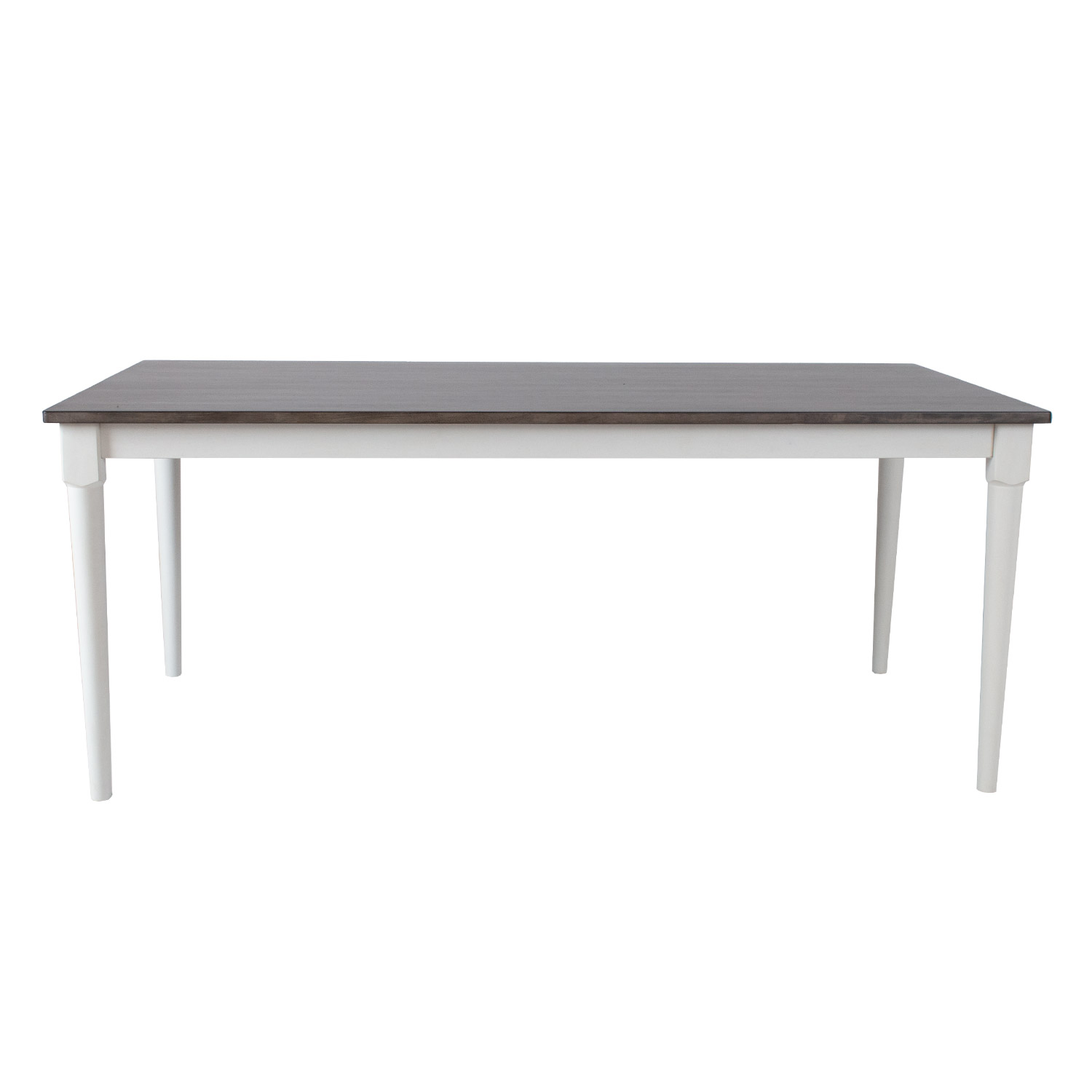 Valgomojo stalas JANELLE, pilkas/baltas, 183 × 91 × 75 cm