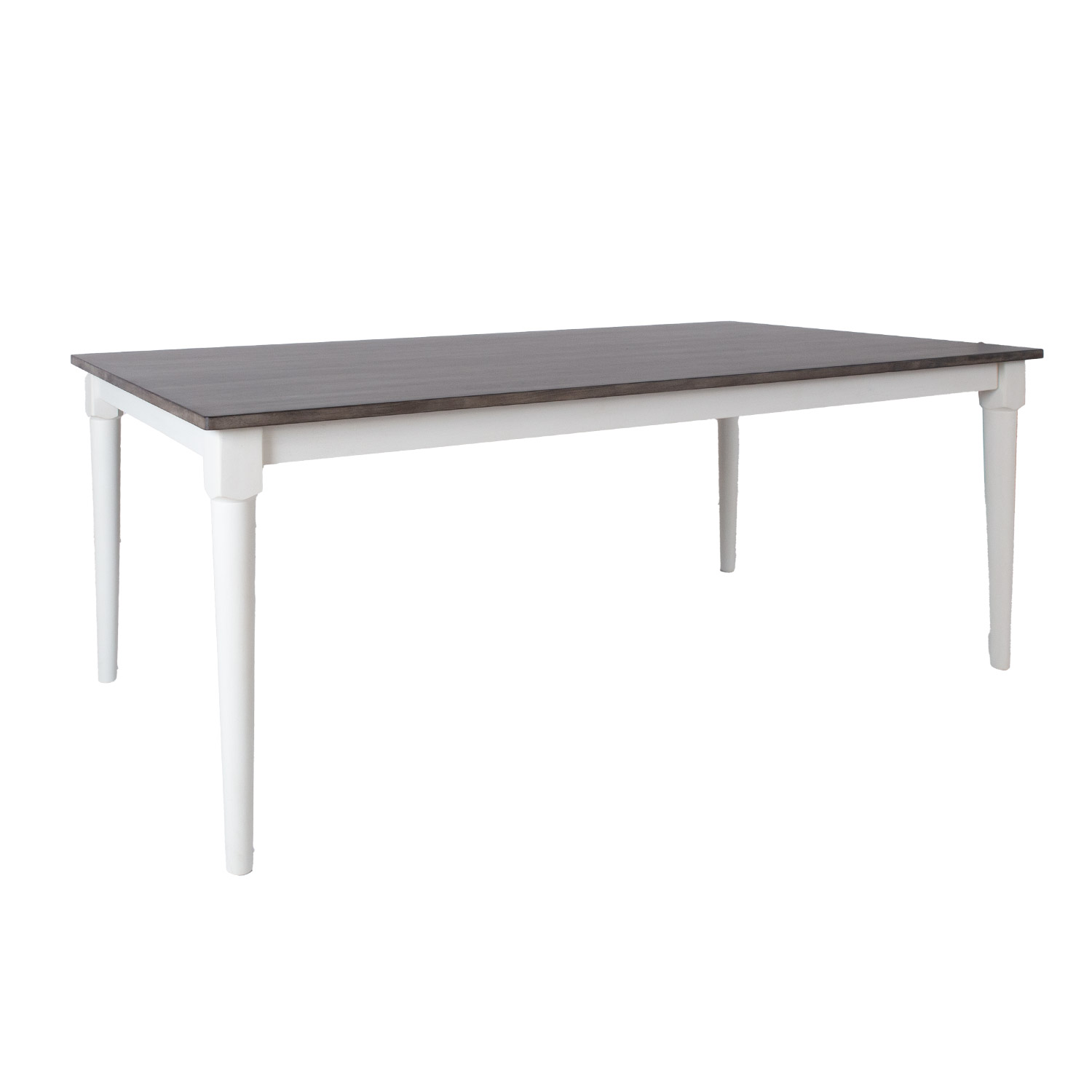 Valgomojo stalas JANELLE, pilkas/baltas, 183 × 91 × 75 cm
