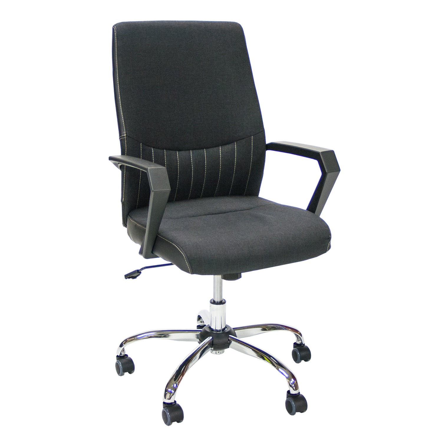 Biuro kėdė su palenkimo mechanizmu ir pneumatiniu aukščio reguliavimu, juoda, 58 × 59 × 97–105 cm