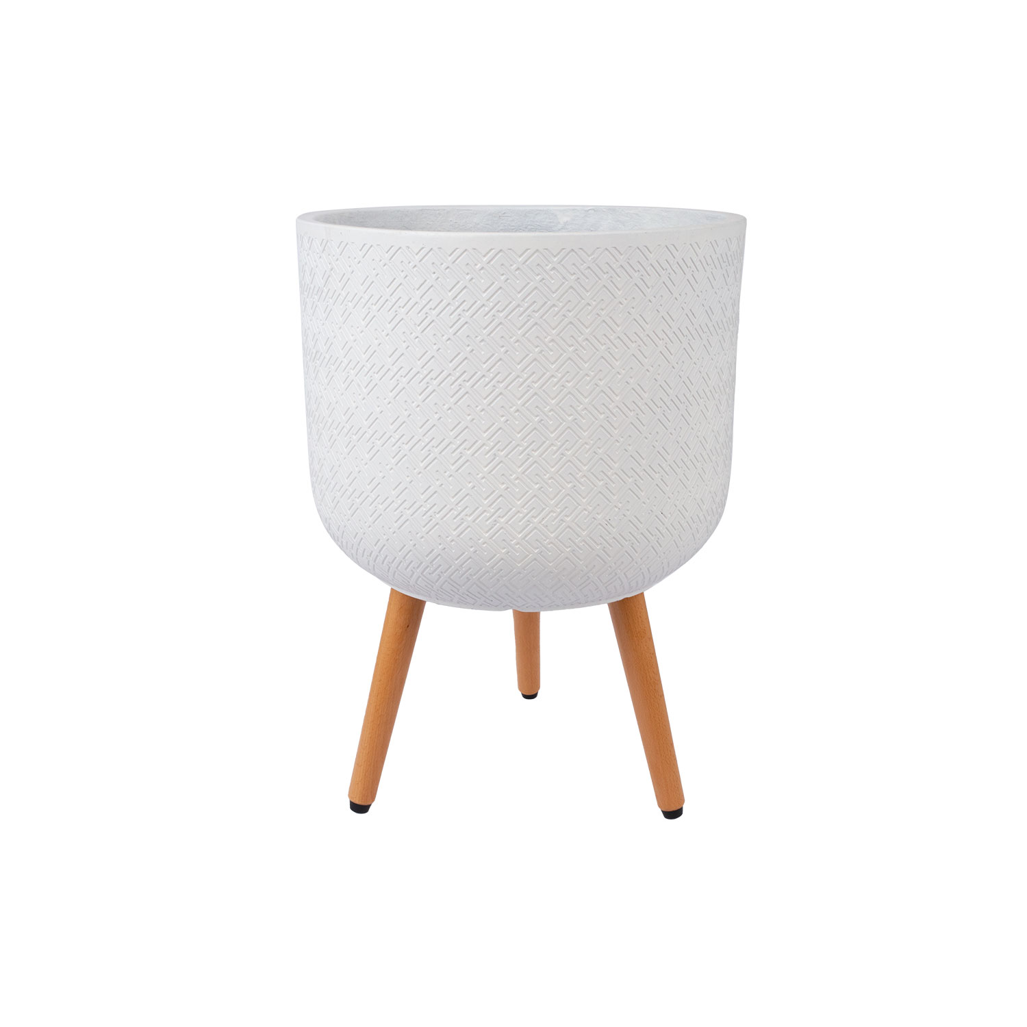 Vazonas su medinėmis kojelėmis, baltas, Ø 37 × A 52,3 cm