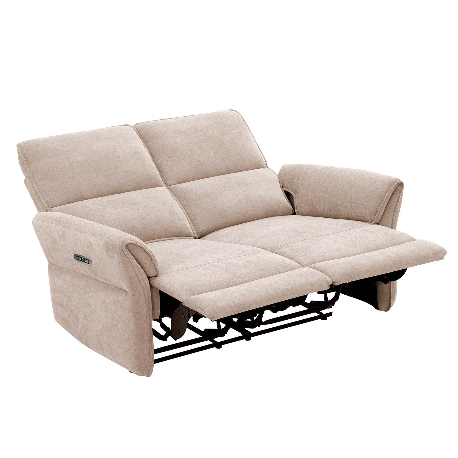 Sofa DAMIKA, 2 vietų elektrinė atlošiama, šviesiai ruda, 143 × 92 × 103 cm