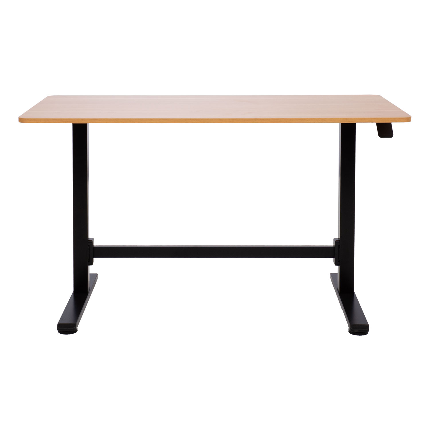 Reguliuojamo aukščio stalas ERGO su pneumatine 2 pakopų pakėlimo sistema, ąžuolo/juodos spalvos, 120 × 60 × 70–115 cm 3