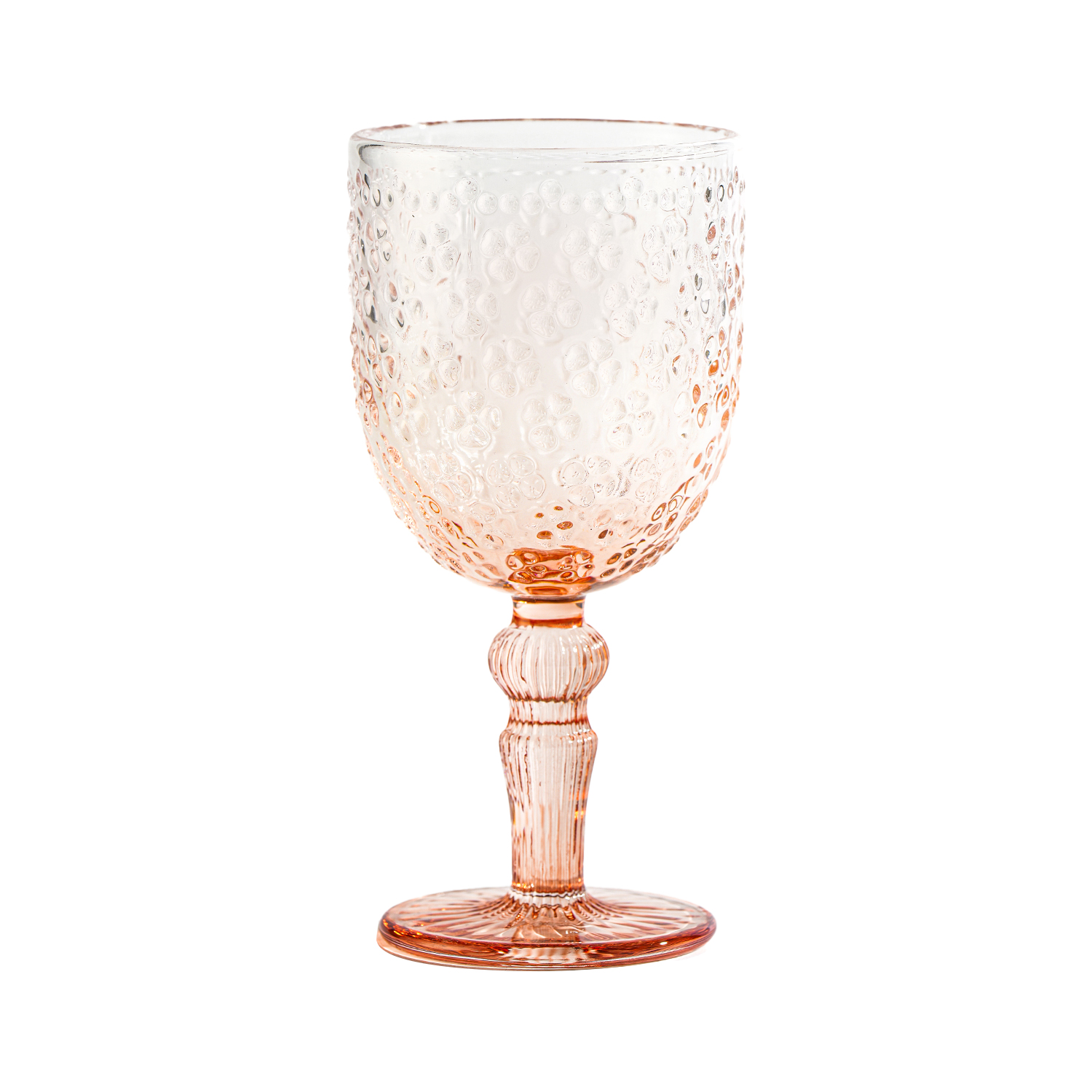 Vyno taurė su reljefiniu raštu, oranžinė, 17,6 cm