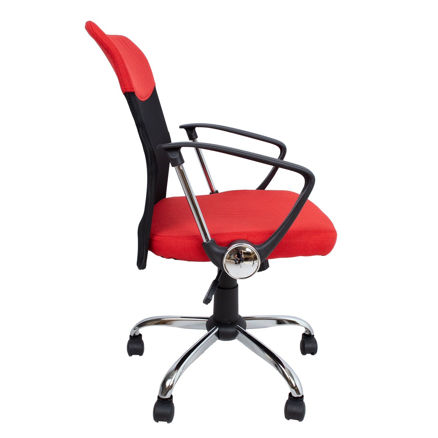 Biuro kėdė su supimo mechanizmu, raudona/juoda, 57 × 57 × 93–103 cm 2