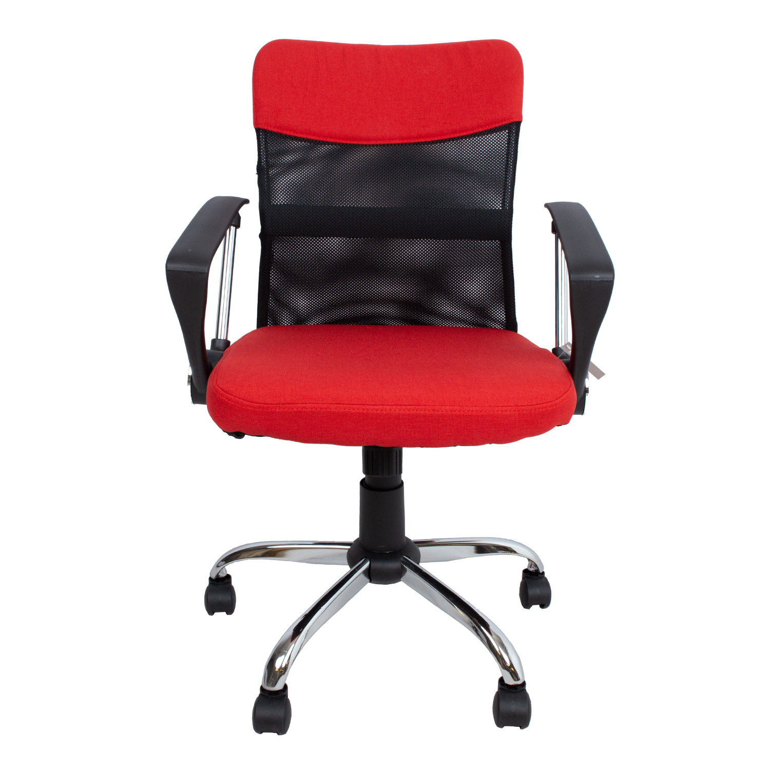 Biuro kėdė su supimo mechanizmu, raudona/juoda, 57 × 57 × 93–103 cm