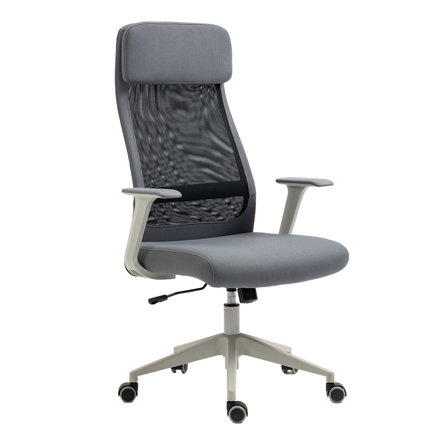 Biuro kėdė su sinchroniniu mechanizmu, pilka/juoda, 67 x 62 x 113–124 cm