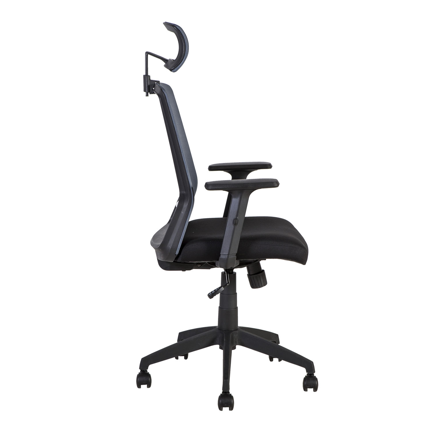 Biuro kėdė su palenkimo mechanizmu, juoda/pilka, 62 × 53 × 107–114,5 cm