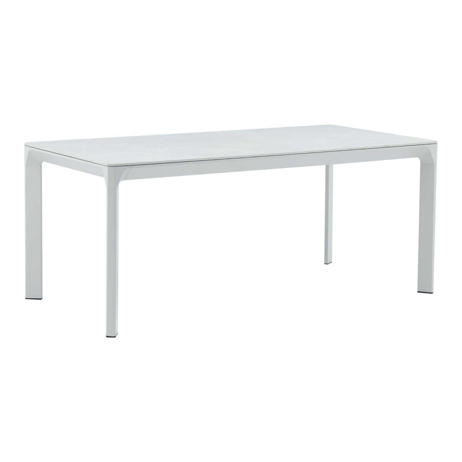 Lauko stalas MELROSE su sukepinto akmens stalviršiu, smėlio spalvos, 180 × 90 × 75 cm