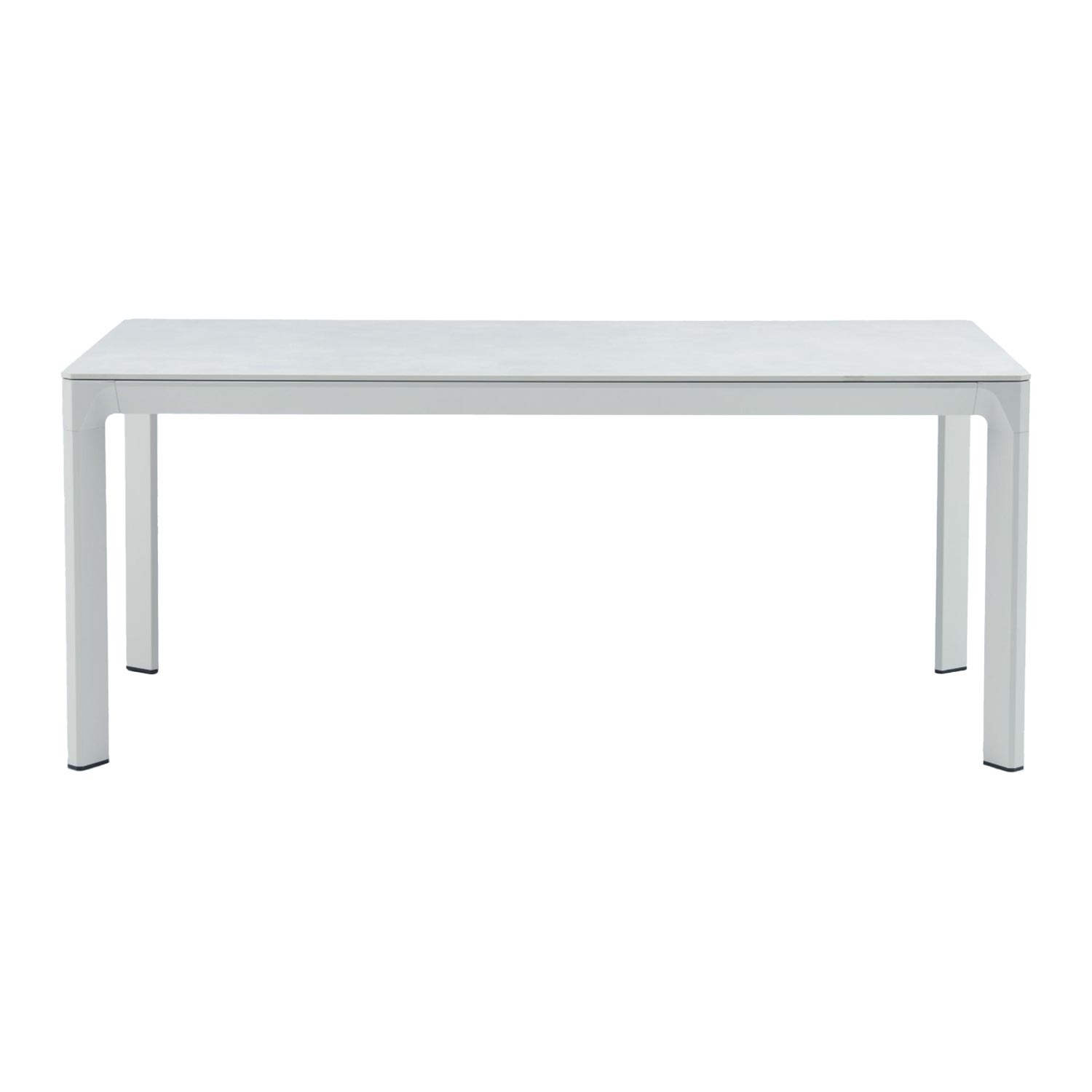 Lauko stalas MELROSE su sukepinto akmens stalviršiu, smėlio spalvos, 180 × 90 × 75 cm