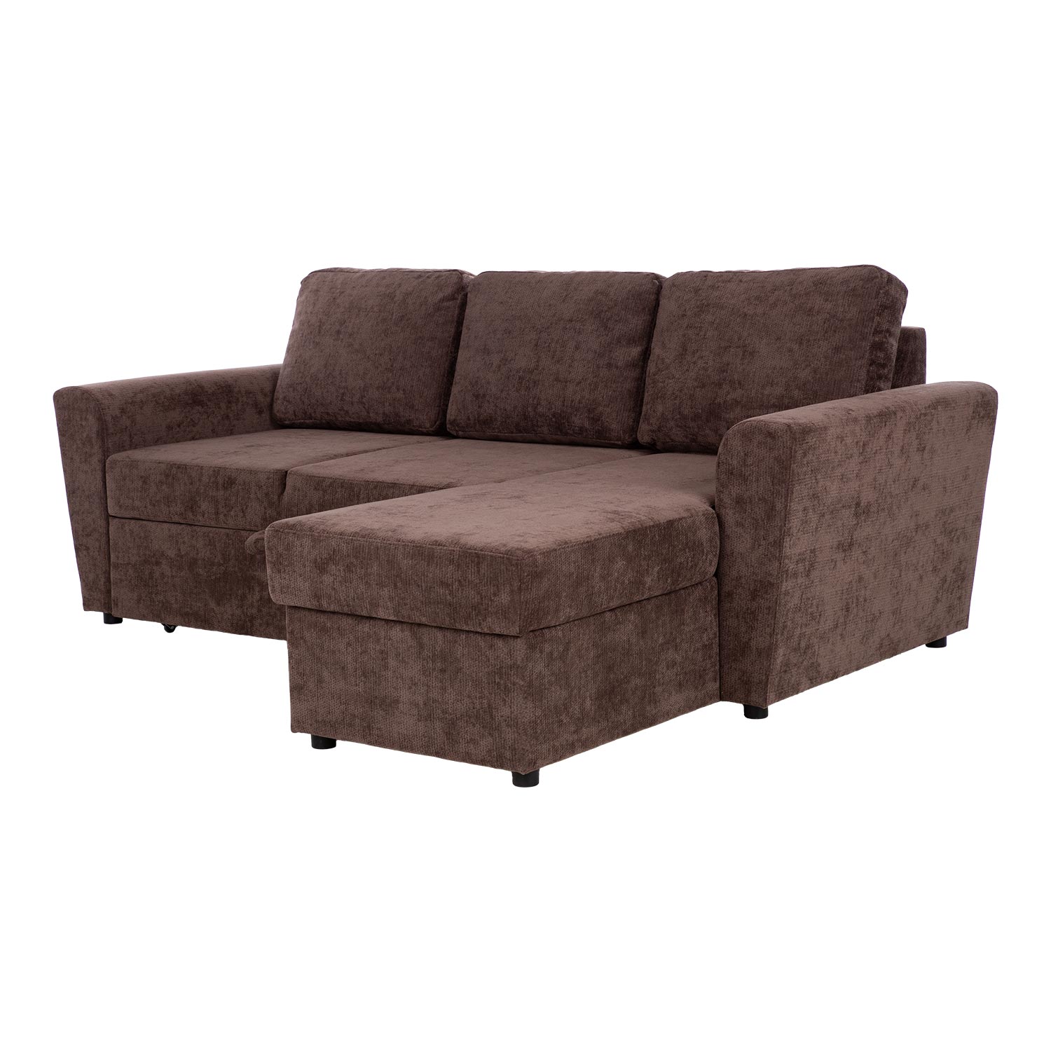 Kampinė sofa-lova su daiktadėže, ruda, 217 x 92/160 x 88 cm 3
