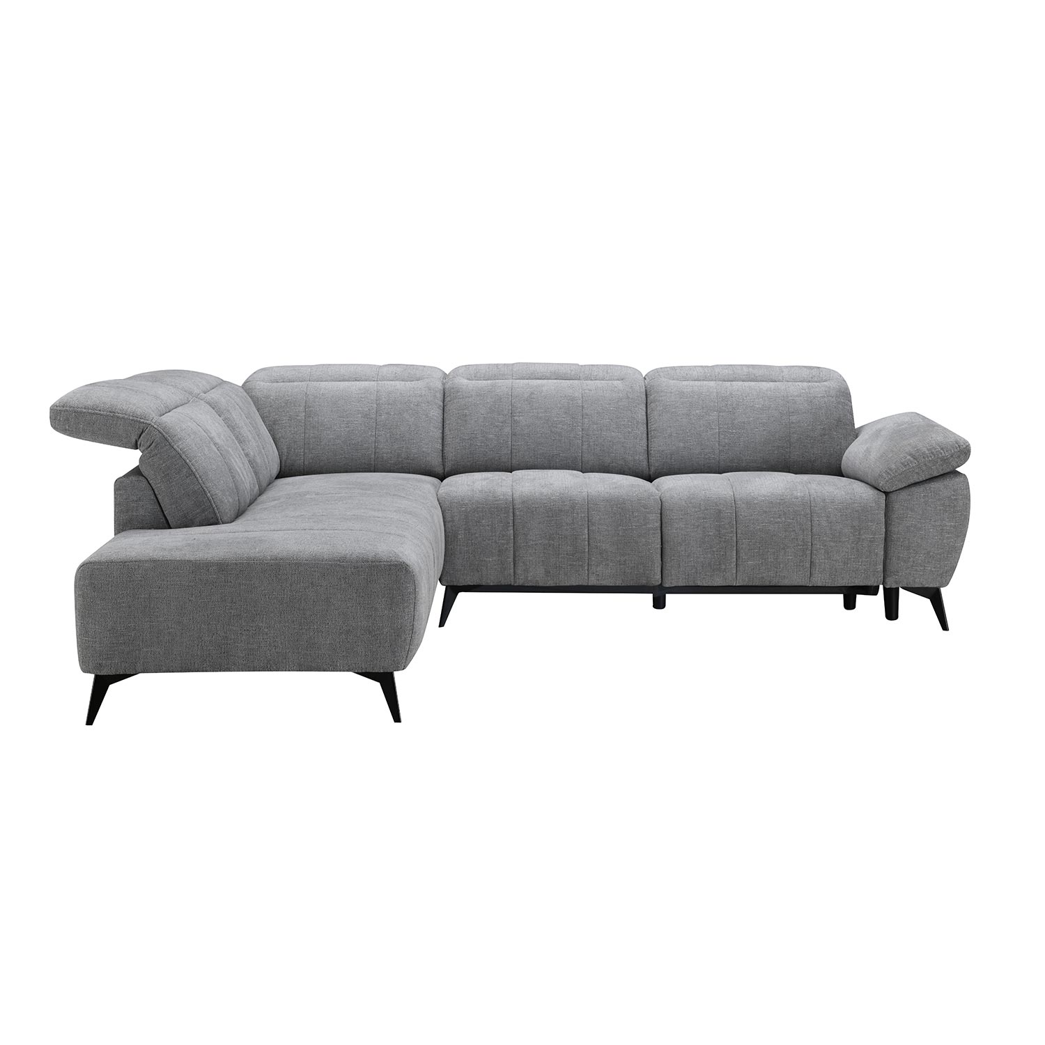 Kampinė sofa HAMID, kairinė, elektrinis atlošiamas mechanizmas, pilka, 279 × 225/106 × 82 cm 3