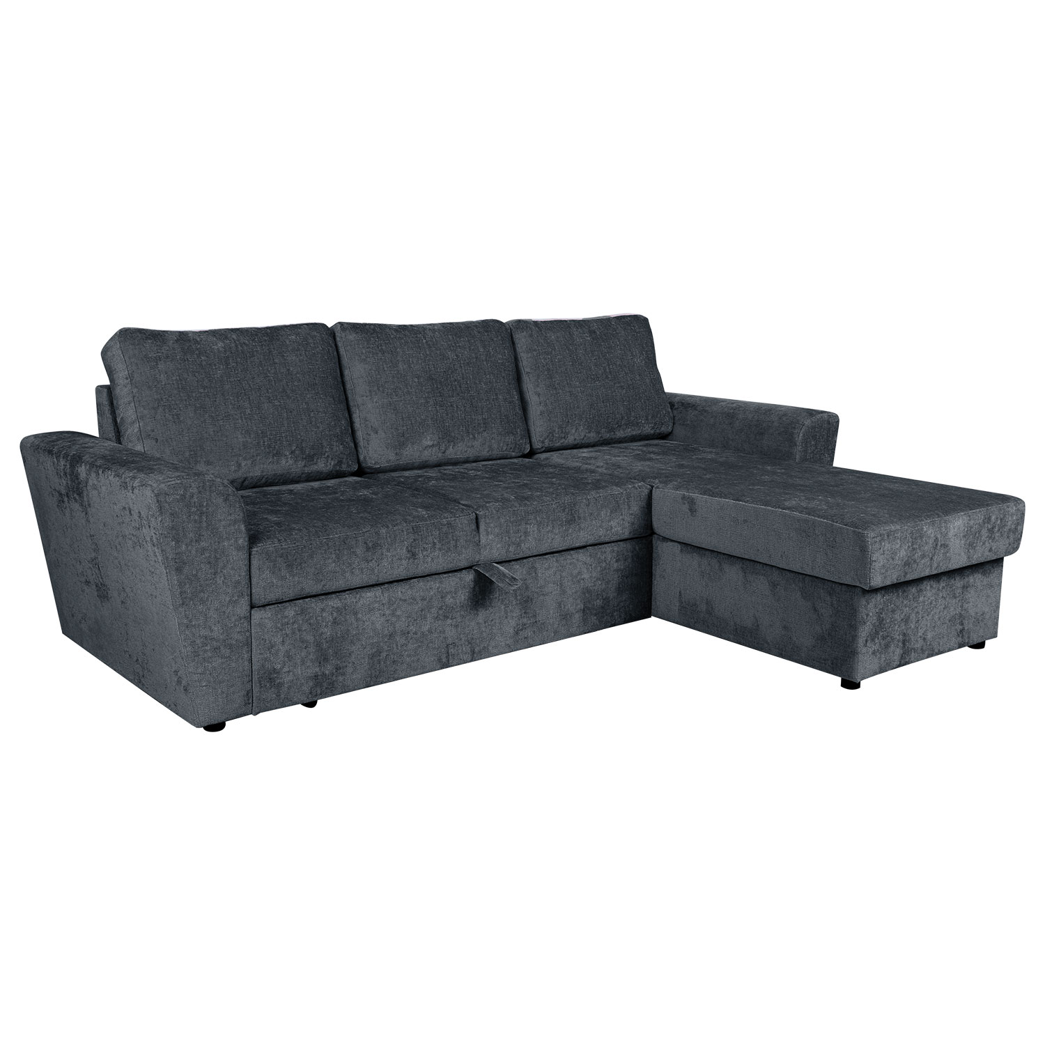 Kampinė sofa-lova INGMAR, antracito pilka, 242 × 168/92 × 92 cm