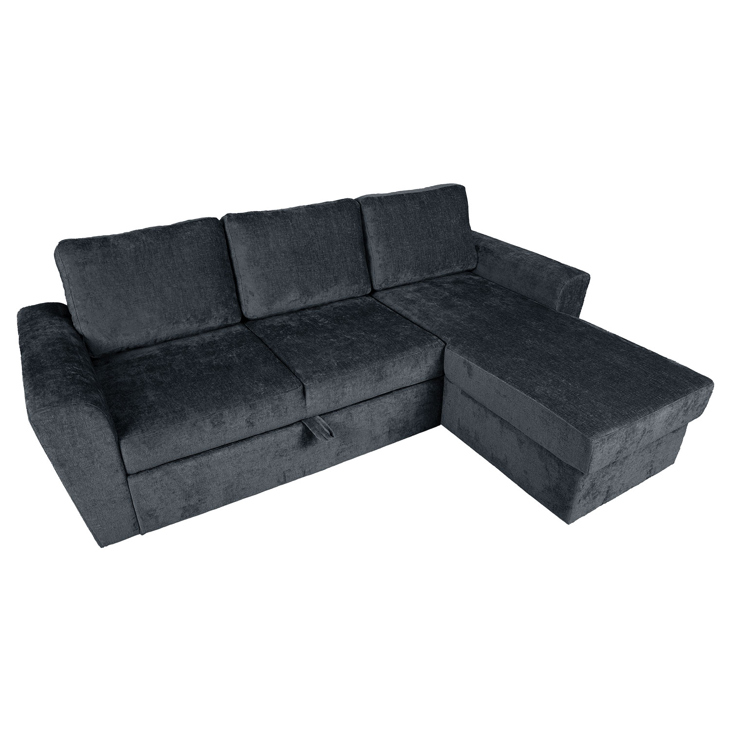 Kampinė sofa-lova INGMAR, antracito pilka, 242 × 168/92 × 92 cm 3
