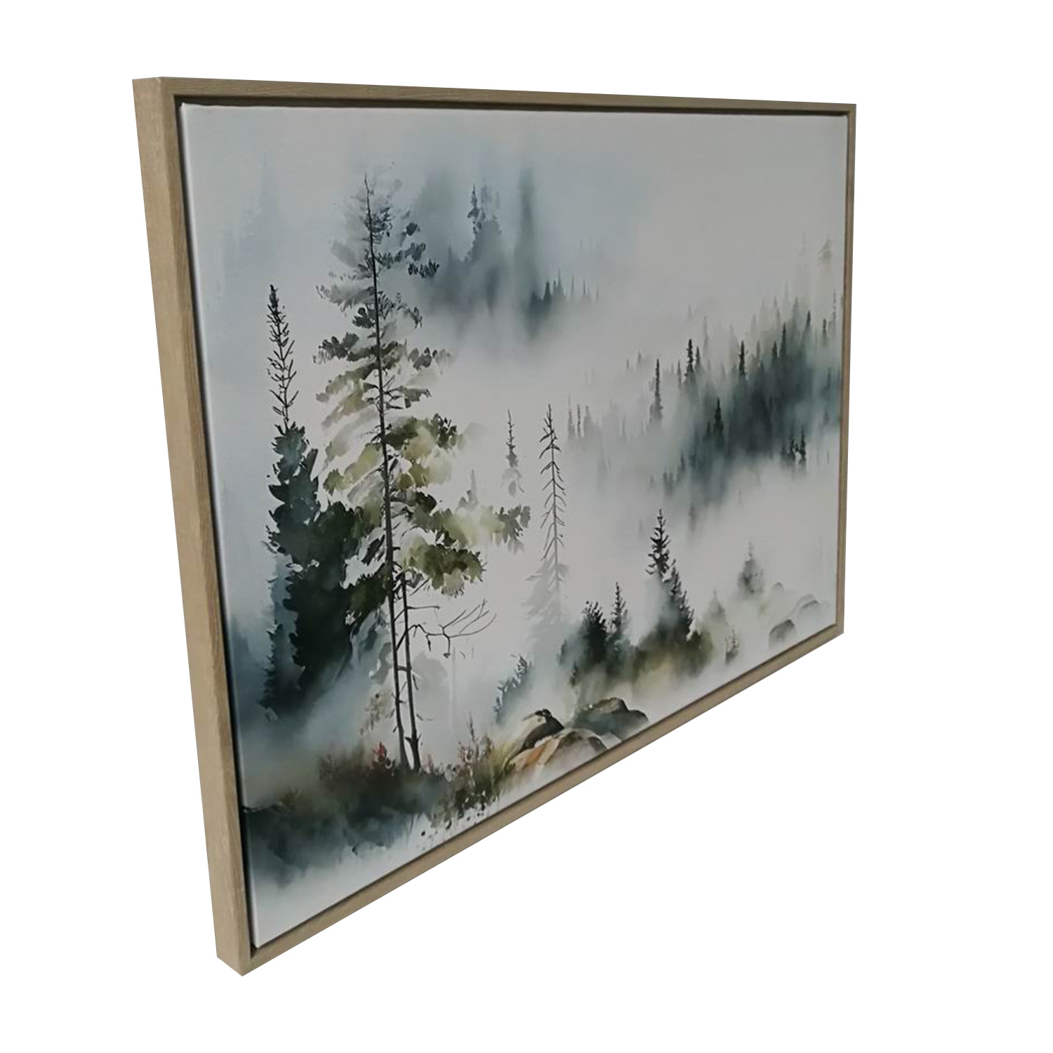 Sieninis paveikslas „Miglotas miškas“, 45 × 60 × 2,5 cm 2