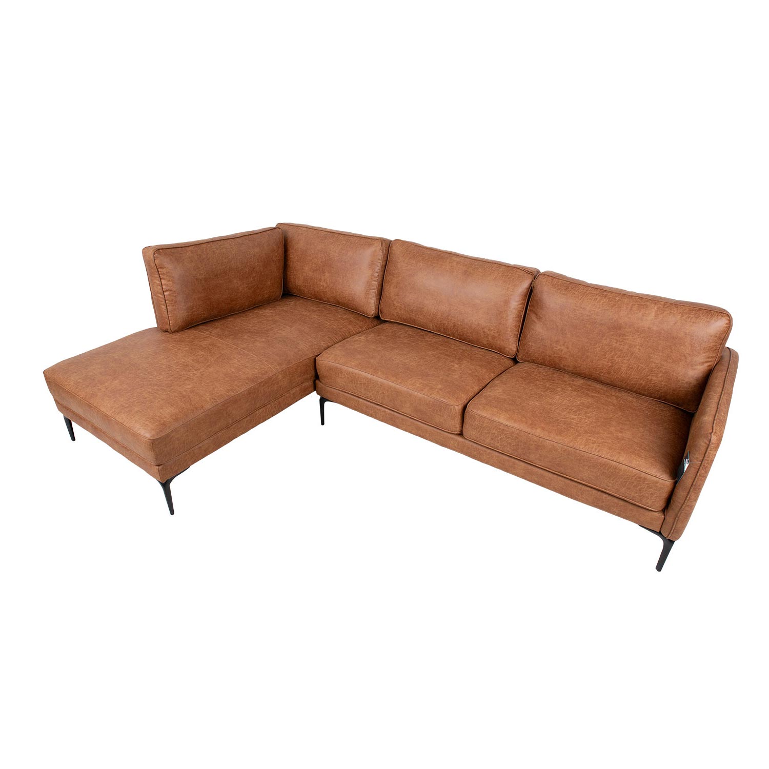 Kampinė sofa, kairinė, ruda, 257 × 168/83 × 82 cm 2