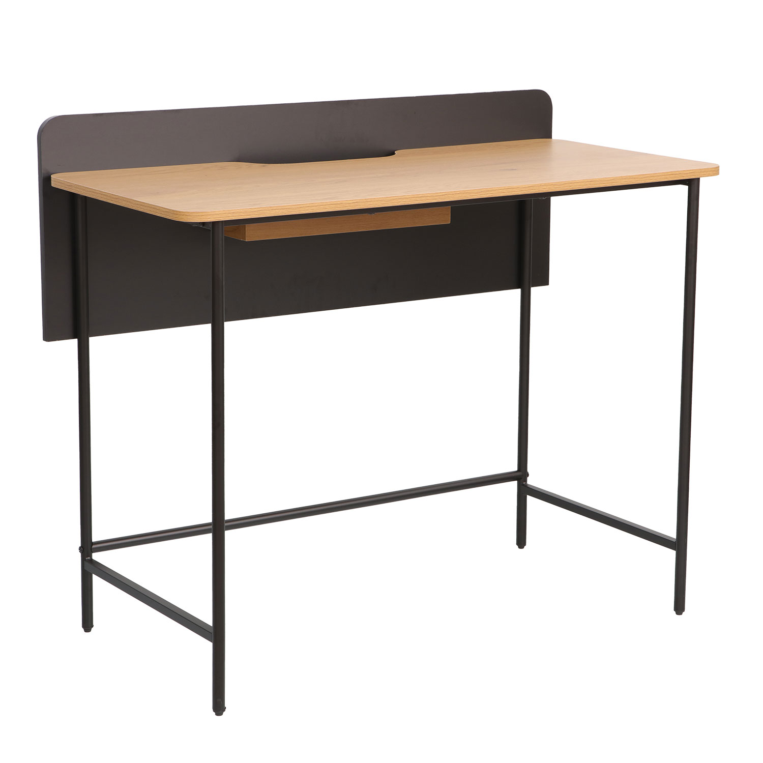 Konsolinis stalas, uosio/juodos spalvos, 100 × 49,5 × 85 cm