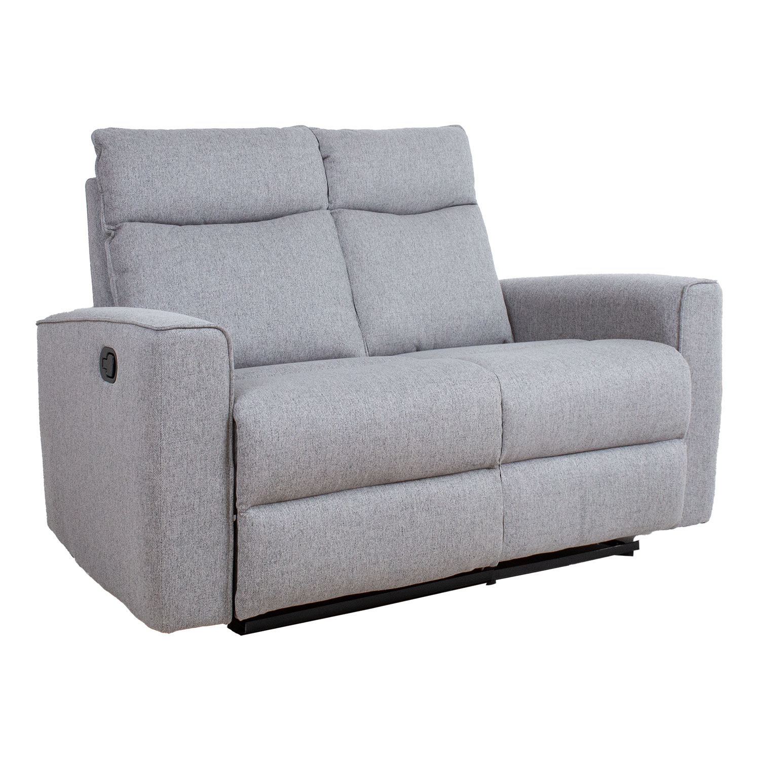 Dvivietė sofa MORA su rankiniu atlošimo mechanizmu, pilka, 150 × 93 × 102 cm