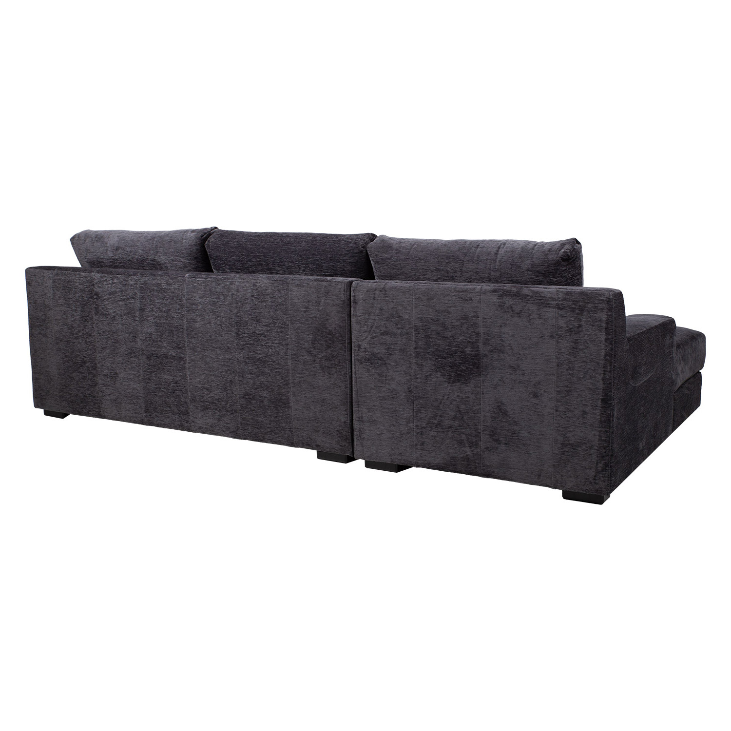 Kairinė kampinė sofa su kišeninėmis spyruoklėmis, tamsiai pilka, 282 × 100/171 × 88 cm 2