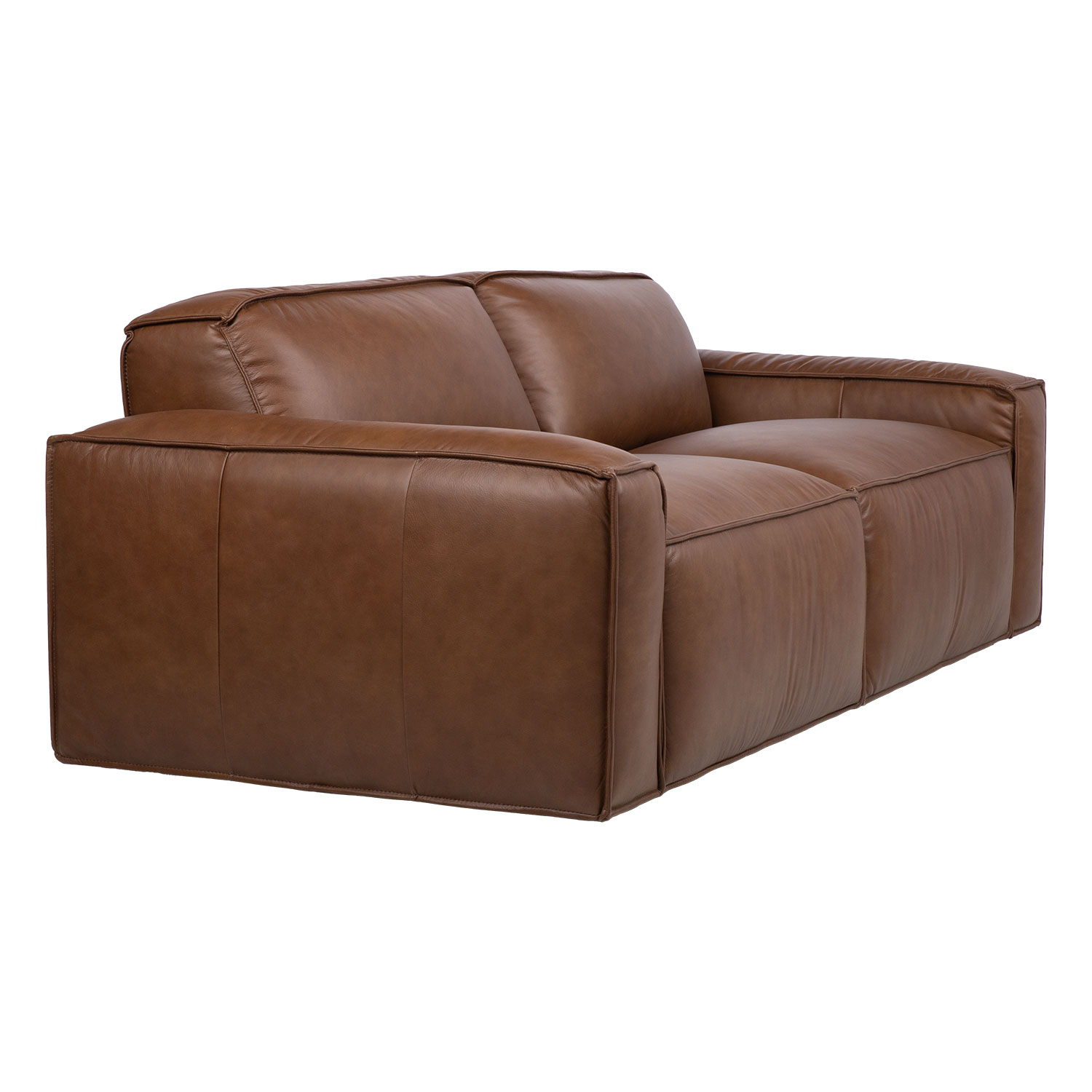Sofa, 3 vietų, natūralios odos, ruda, 200 × 95 × 72 cm 2