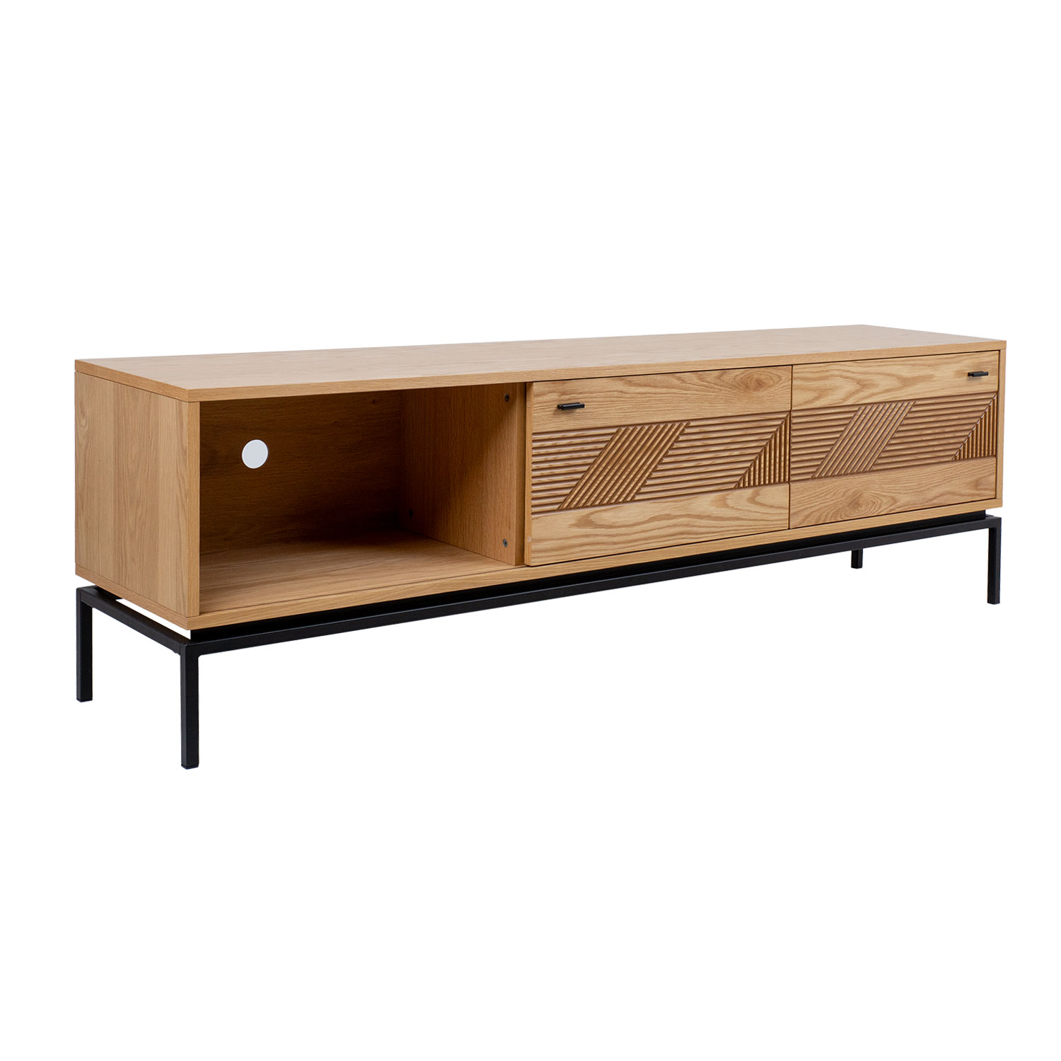 TV staliukas, 2 durų, šviesaus ąžuolo, 180 × 40 × 55 cm 2