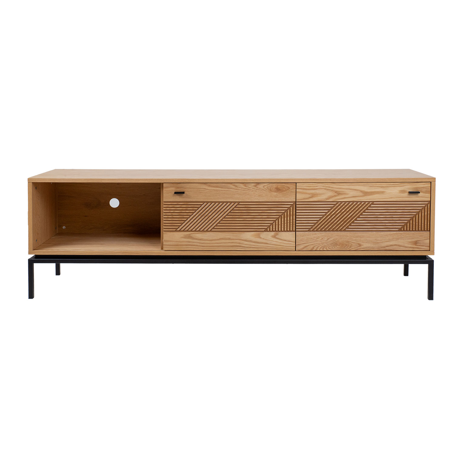 TV staliukas, 2 durų, šviesaus ąžuolo, 180 × 40 × 55 cm 3